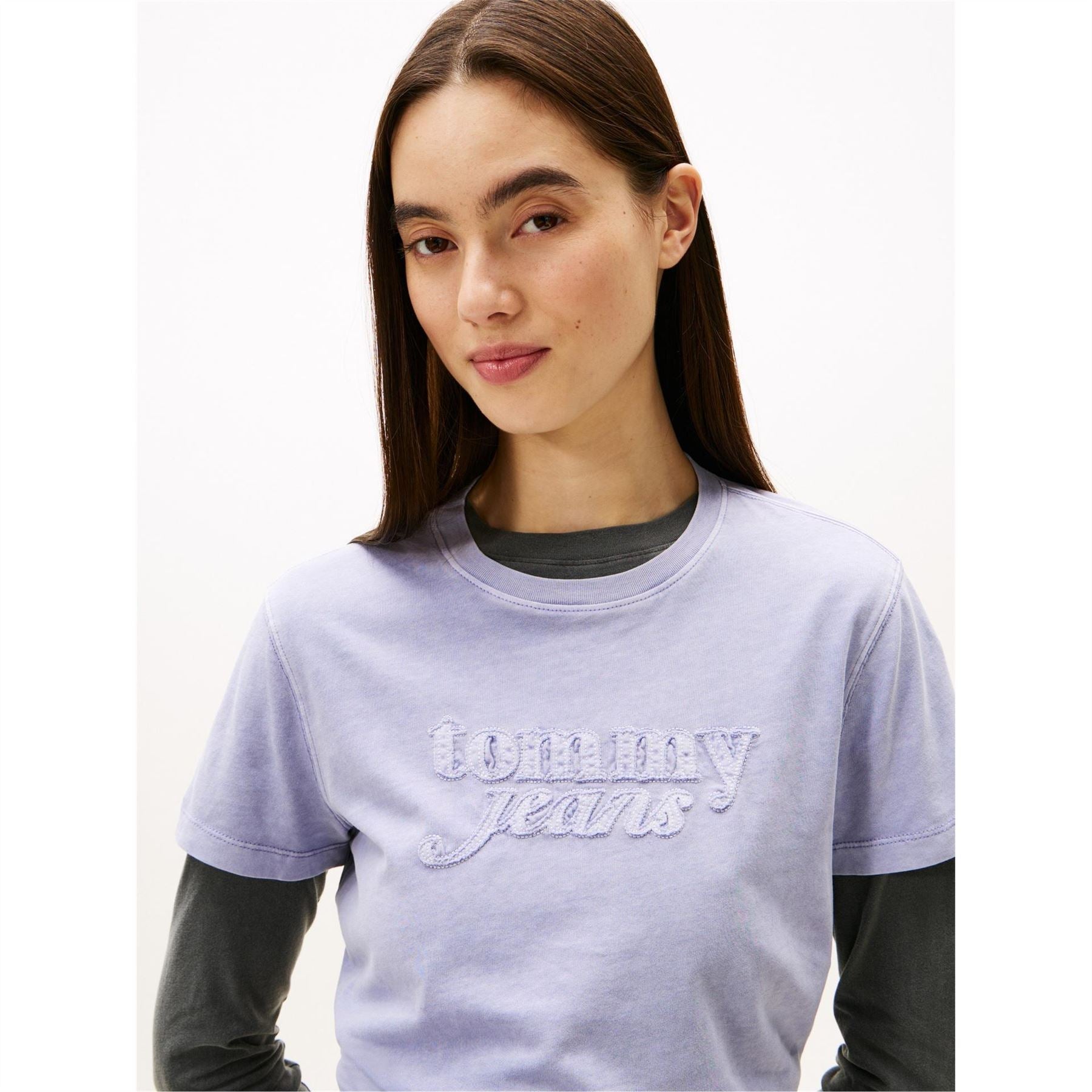 Tommy Jeans Script Lacoste Lettering Crew Neck Short Sleeve T-Shirt