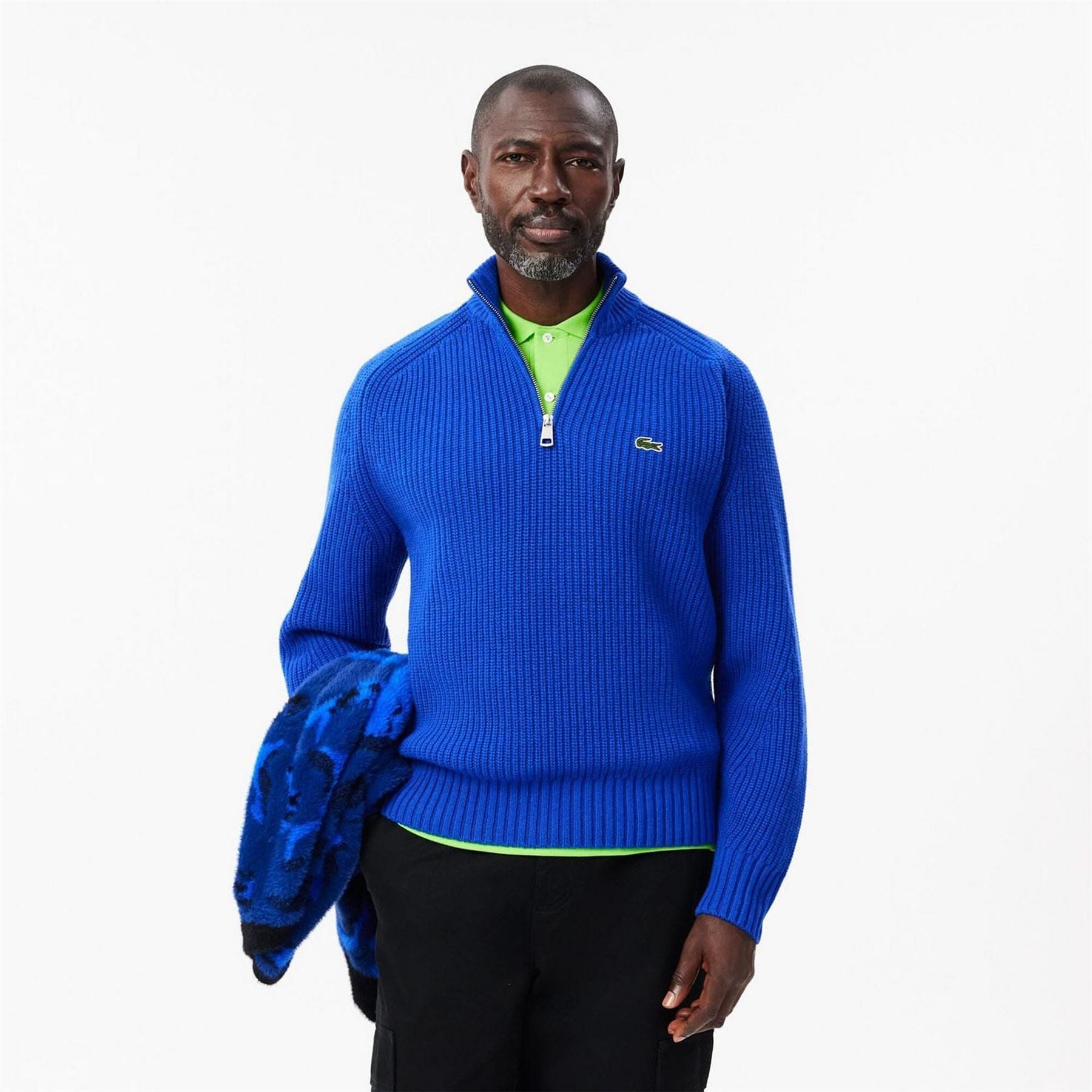 Lacoste High Neck Carded Wool Sweater