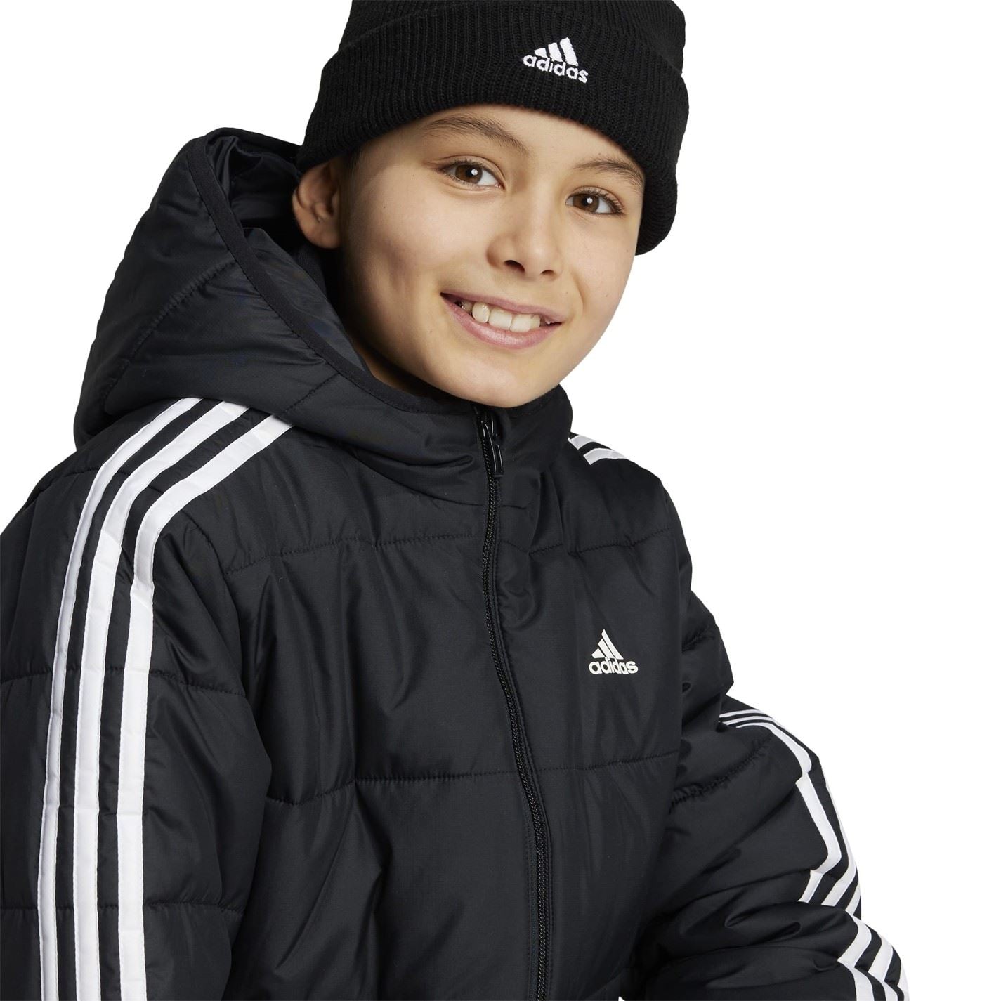 adidas Kids Essentials 3S Hooded Long Sleeve Puffer Jacket