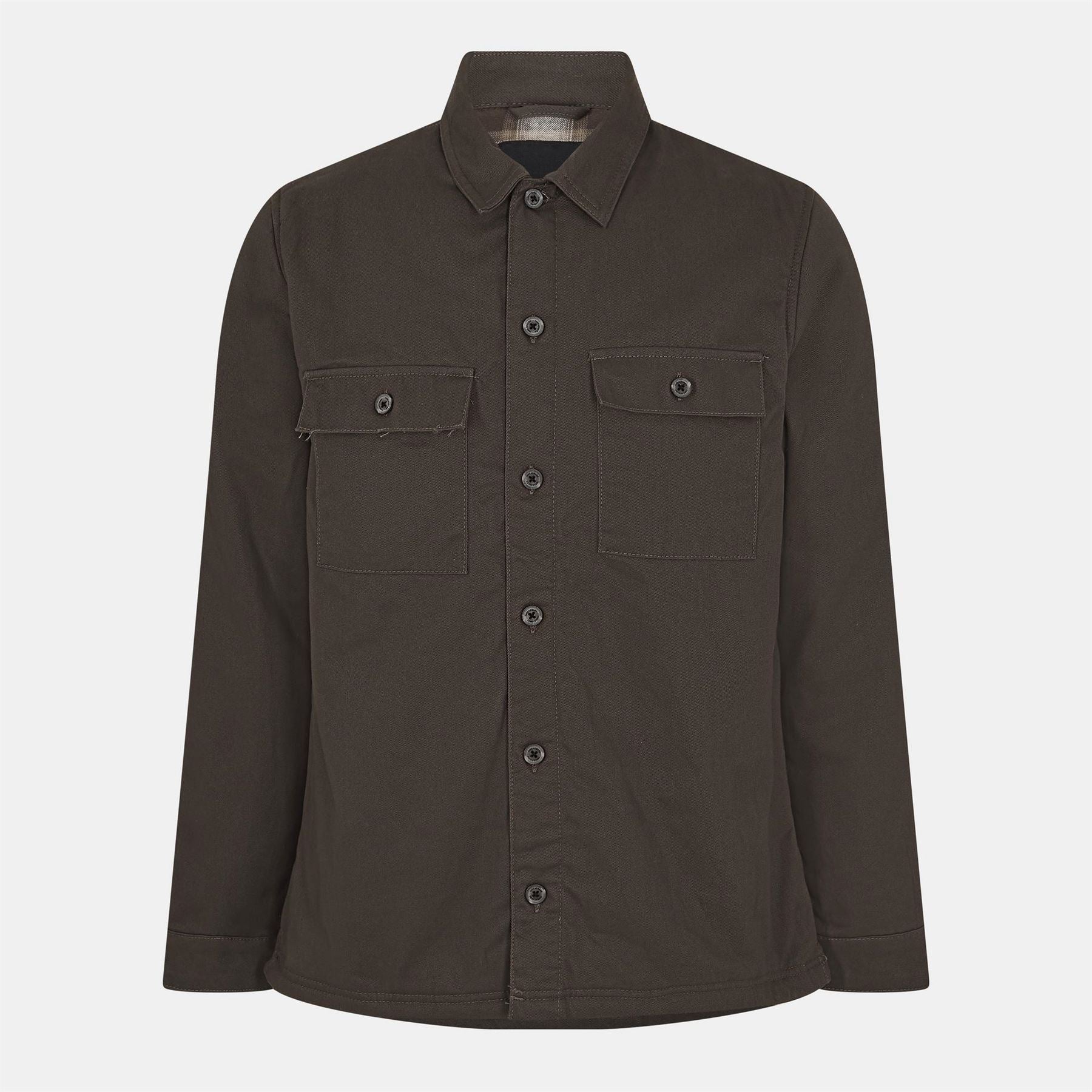 Threadbare Plaid Snap Button Shirt Jacket with Chest Pocket