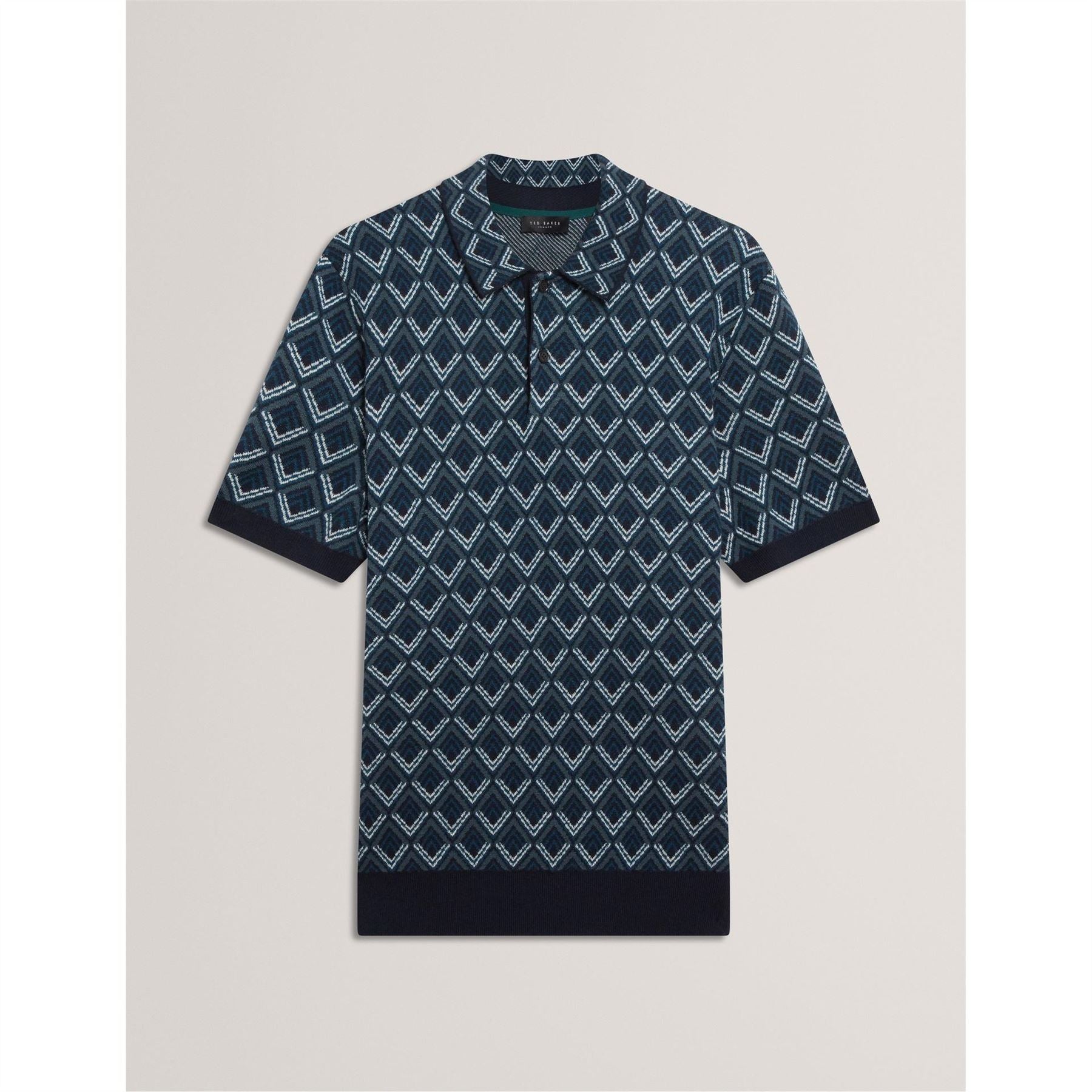 Ted Baker Jacquard Collared Neck Short Sleeve Polo Shirt
