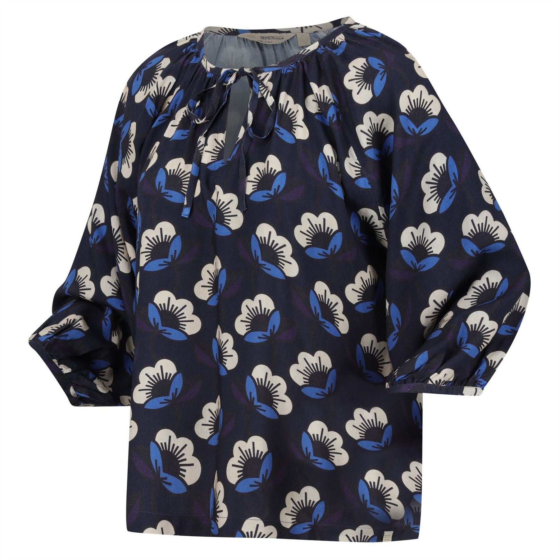 Regatta Orla Relaxed Fit Keyhole Neck Balloon Sleeve Blouse
