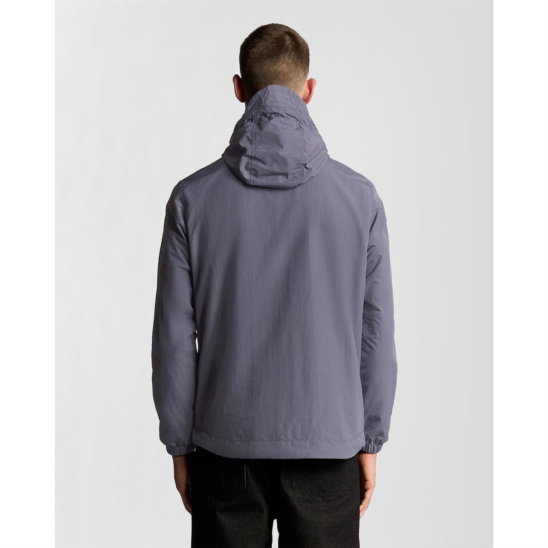 Lyle and Scott Zip Through Cotton Wind Resistant Long Sleeve Hooded Rain Anorak