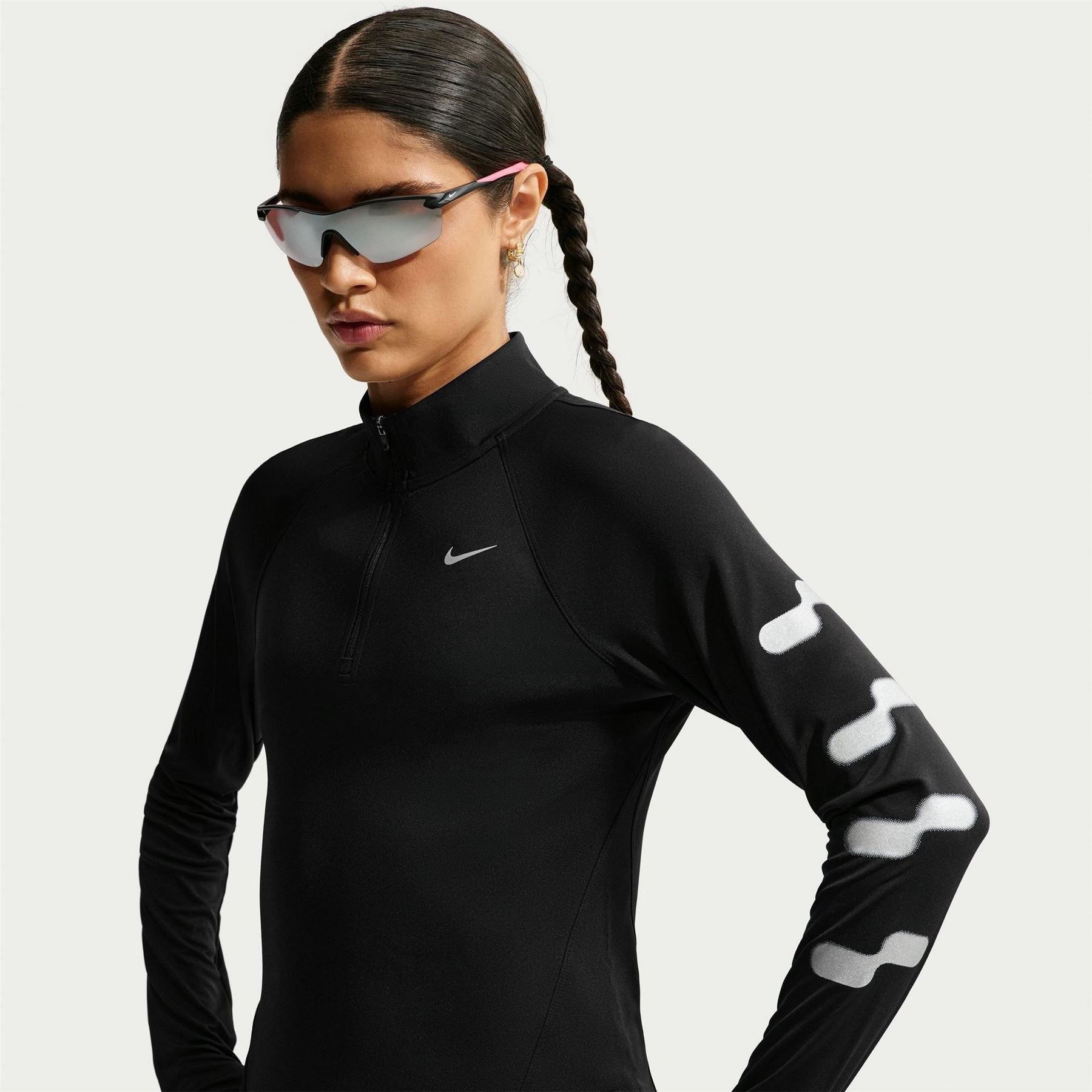 Nike Tempo Flash Half Zip Long Sleeve Performance T-Shirt