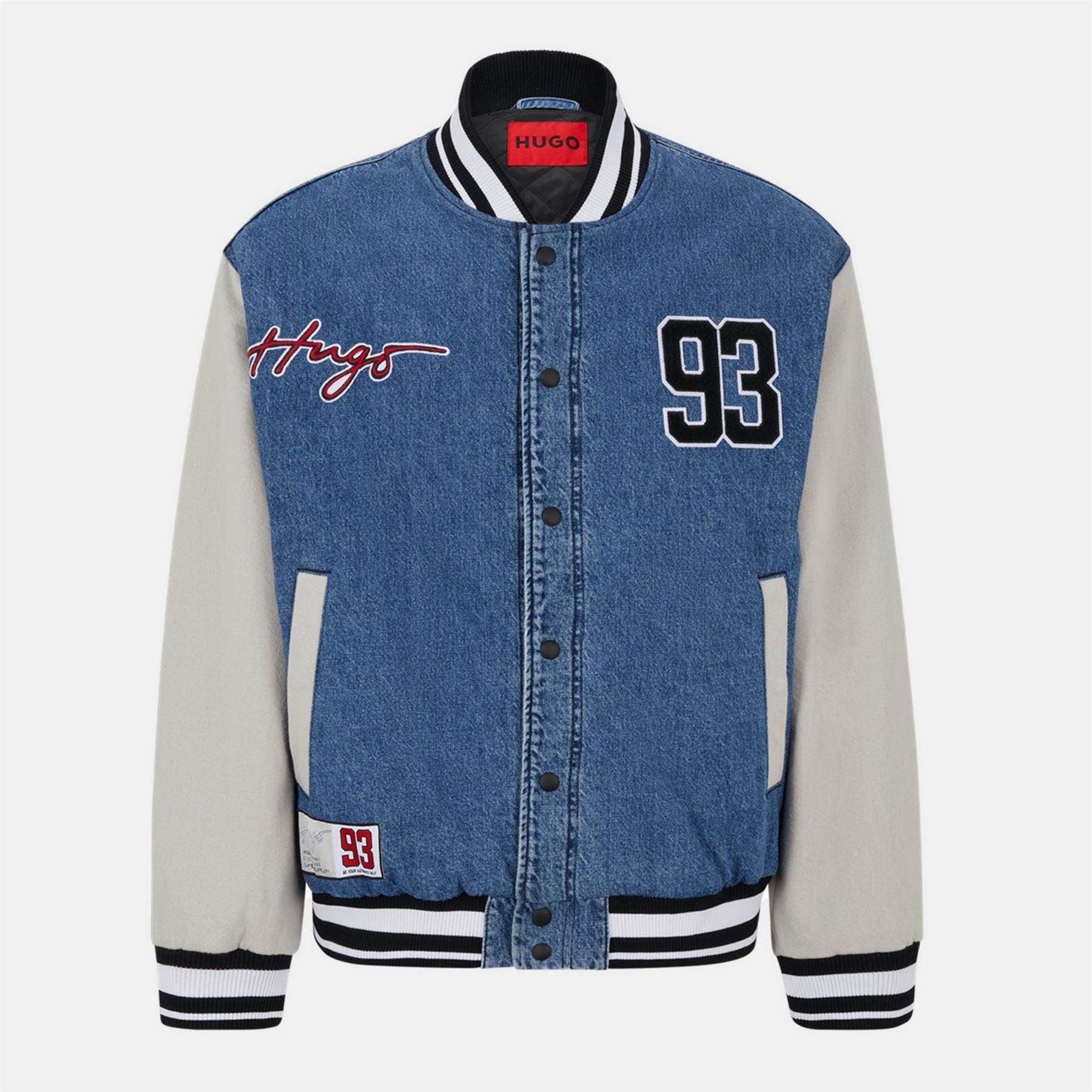 Hugo Solid Patterned Denim Jacket