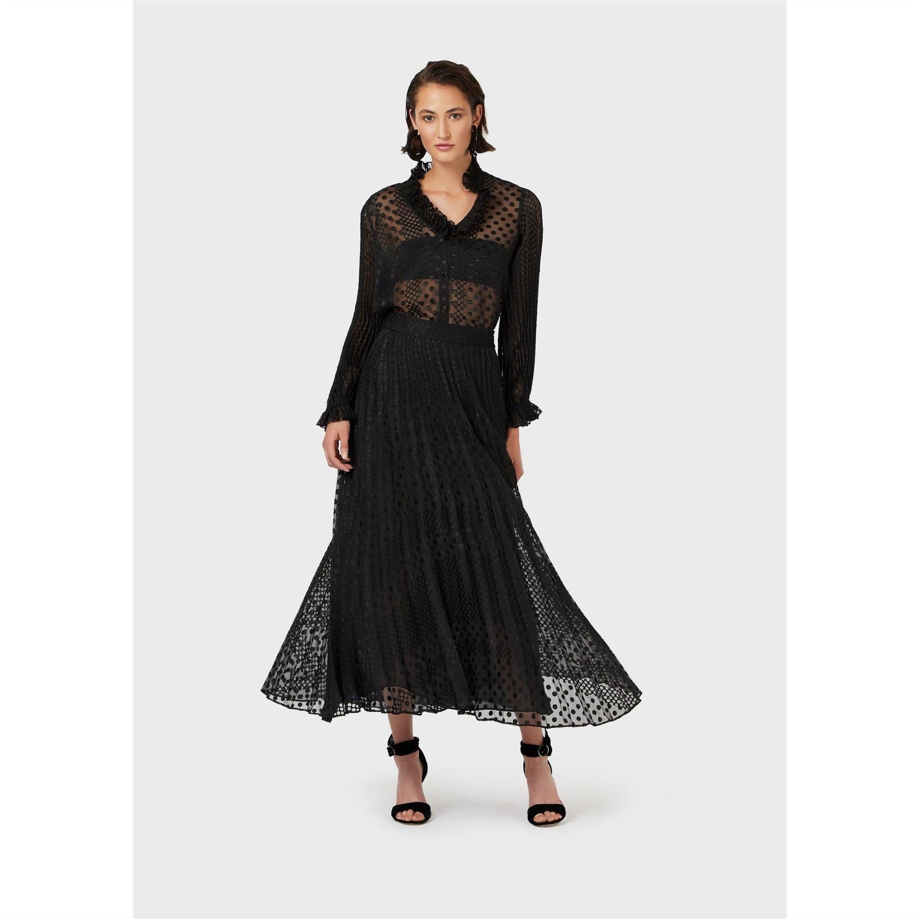 Emporio Armani Plet Maxi A-Line Skirt
