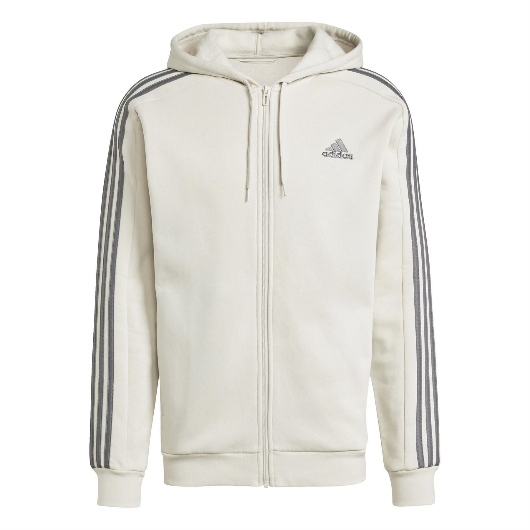 adidas Mens Essentials Fleece 3 Stripes Full Zip Hoodie