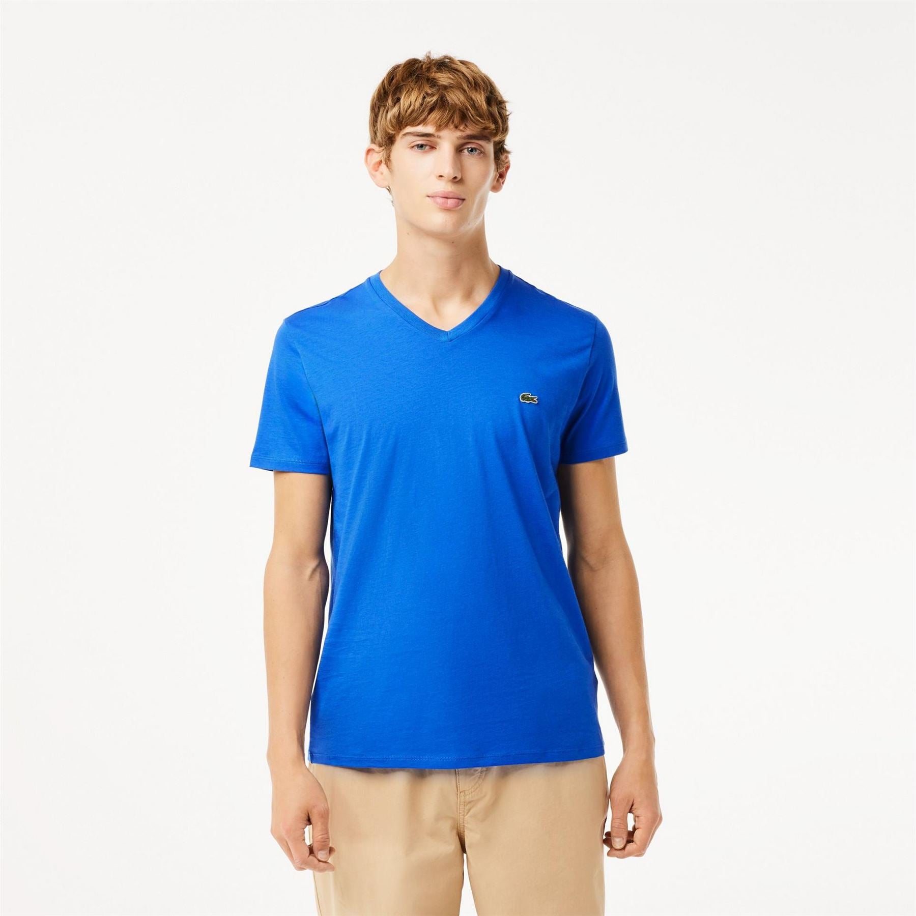 Lacoste Crocodile Print V-Neck Regular Fit T-Shirt