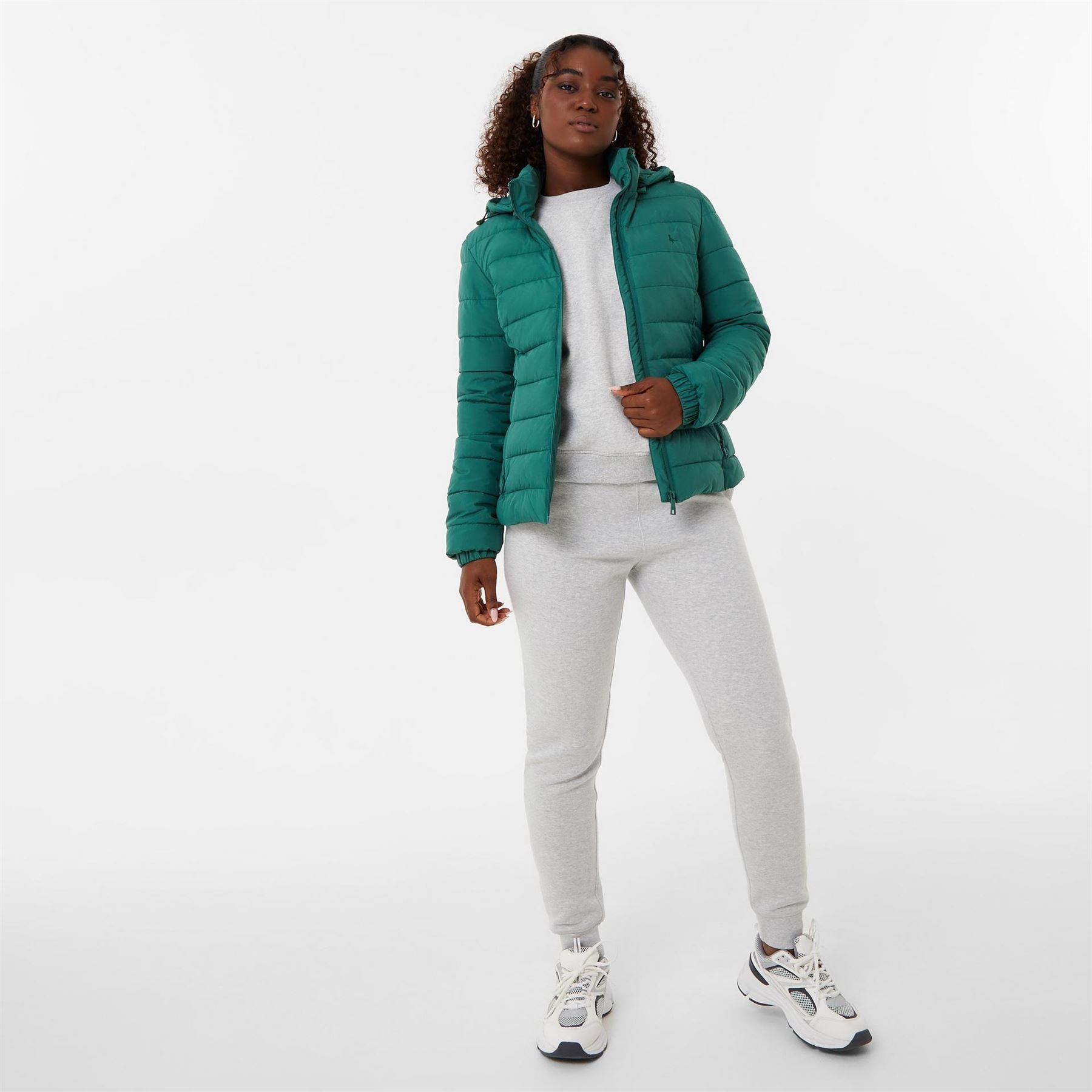 Jack Wills Luna Water Resistant Wind Resistant Detachable Hood Short Puffer Jacket