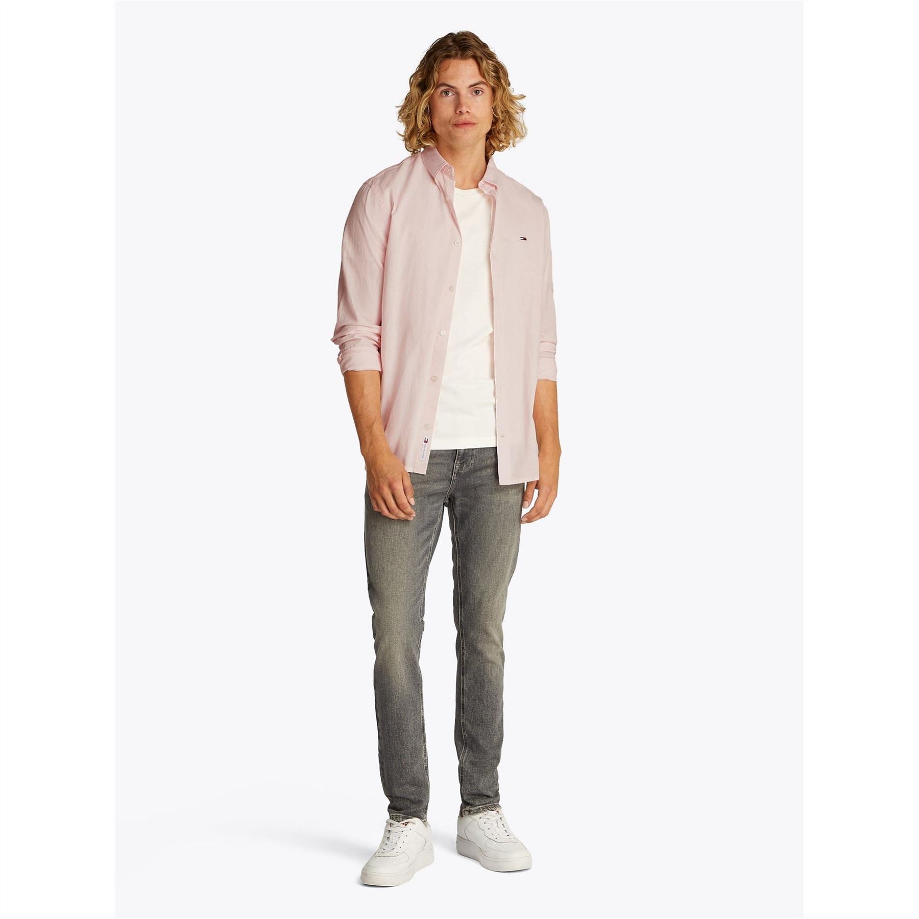 Tommy Jeans Regular Fit Collared Neck Long Sleeve Shirt