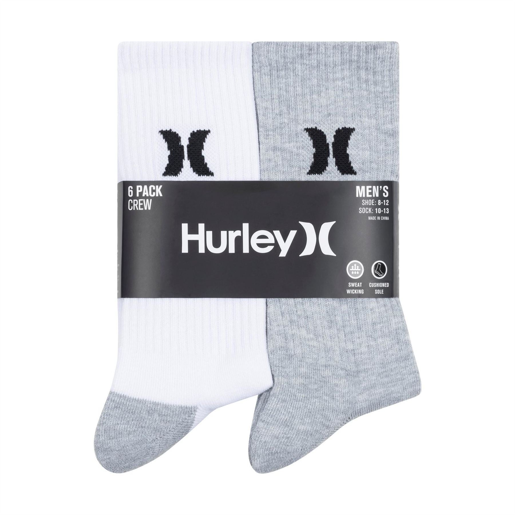 Hurley 6 Pack Crew Long Socks