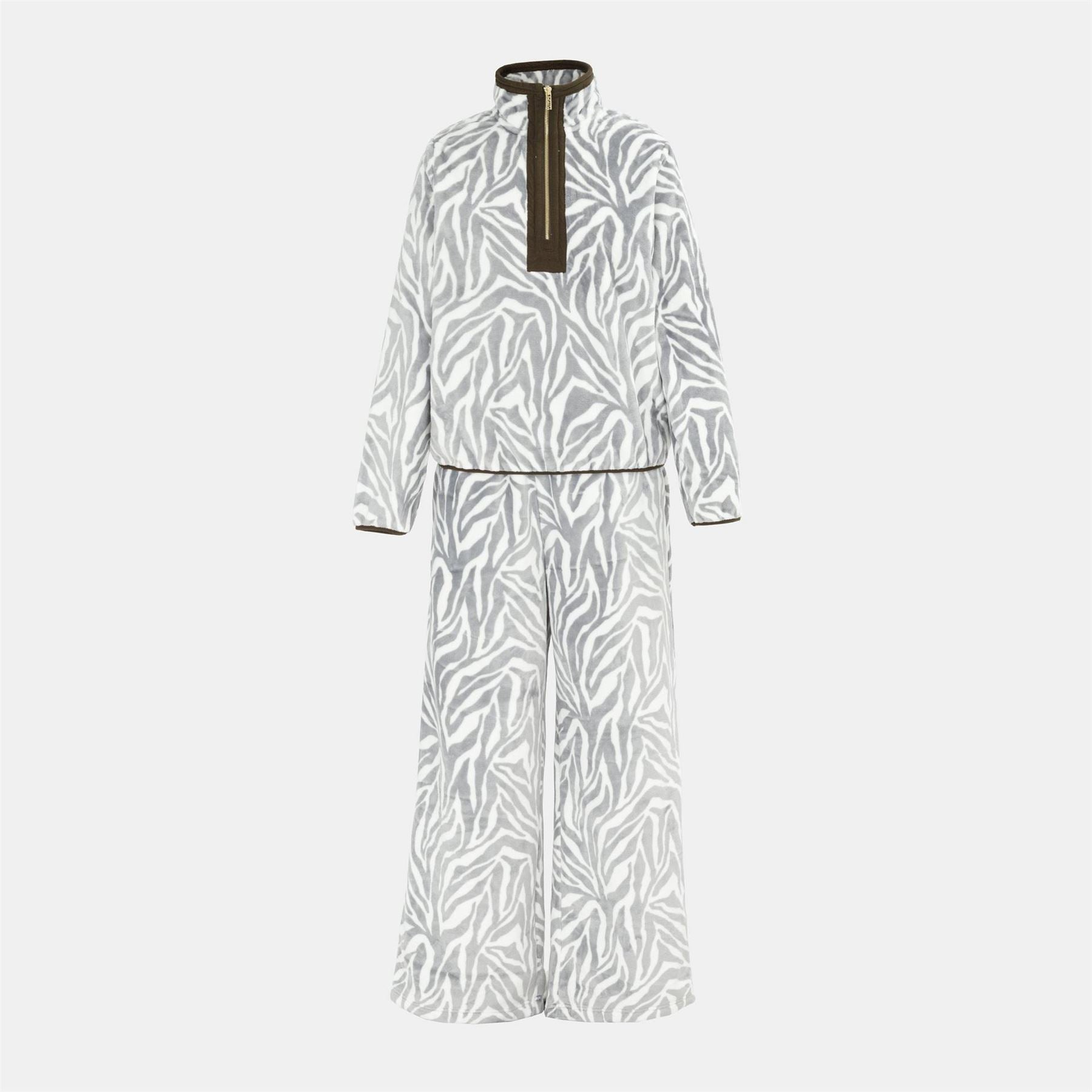 Biba Fleece Funnel Neck Long Sleeve Pyjama Set
