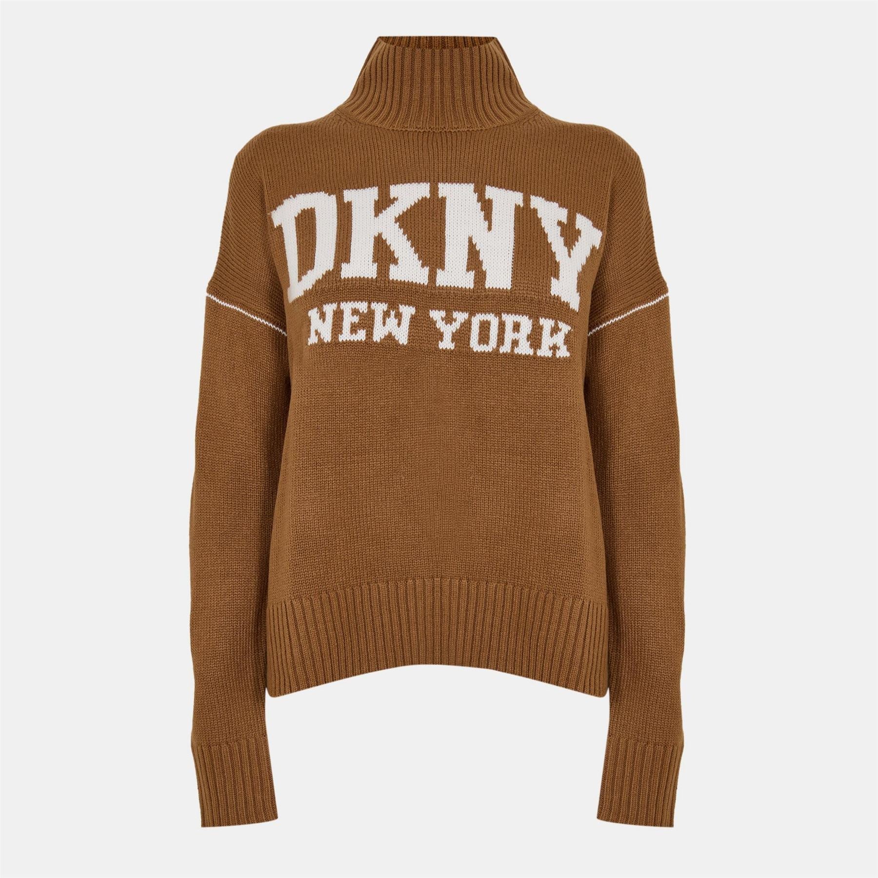 DKNY Logo Knitted Turtle Neck Jumper