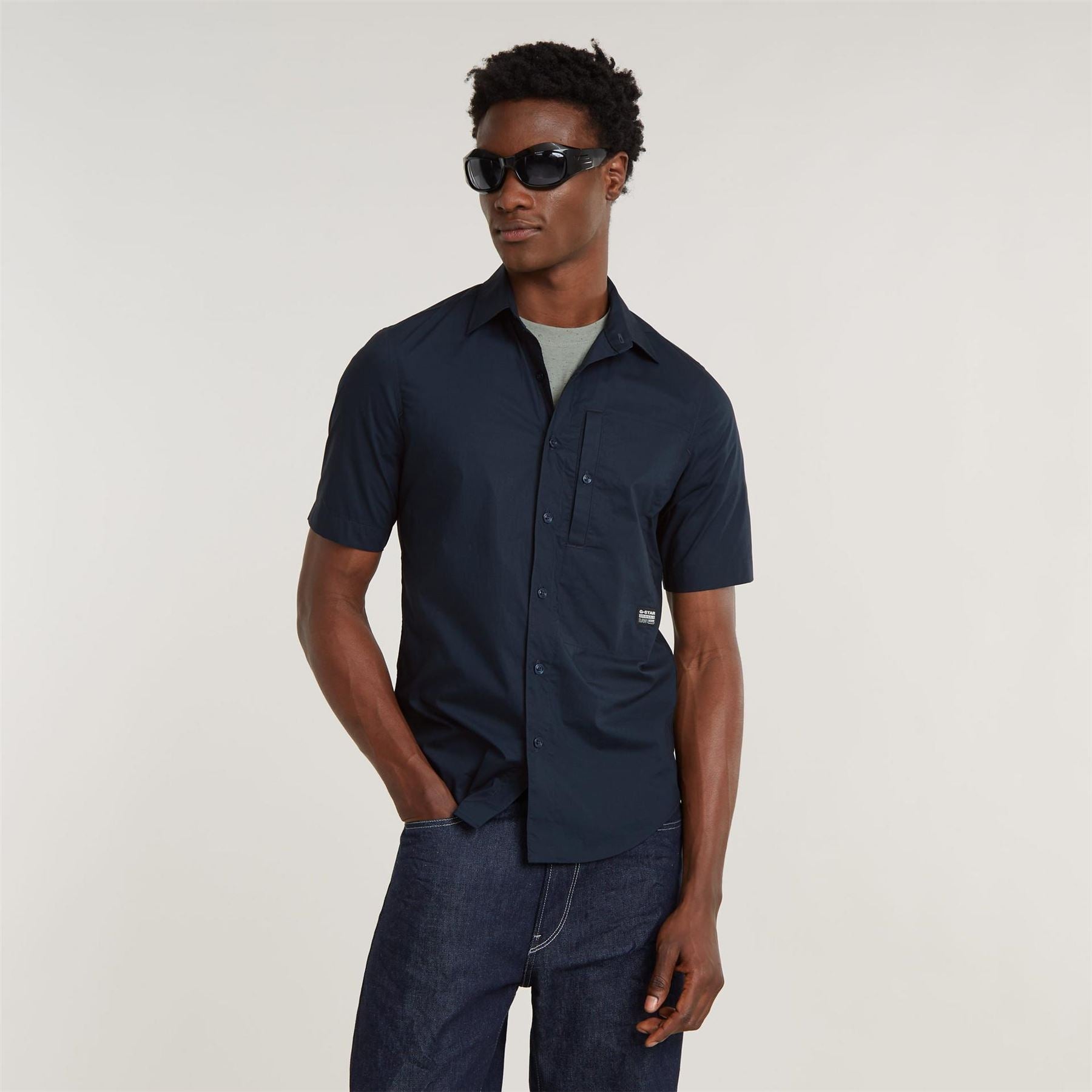 G Star G4a Slim Short Sleeve Oxford Shirt