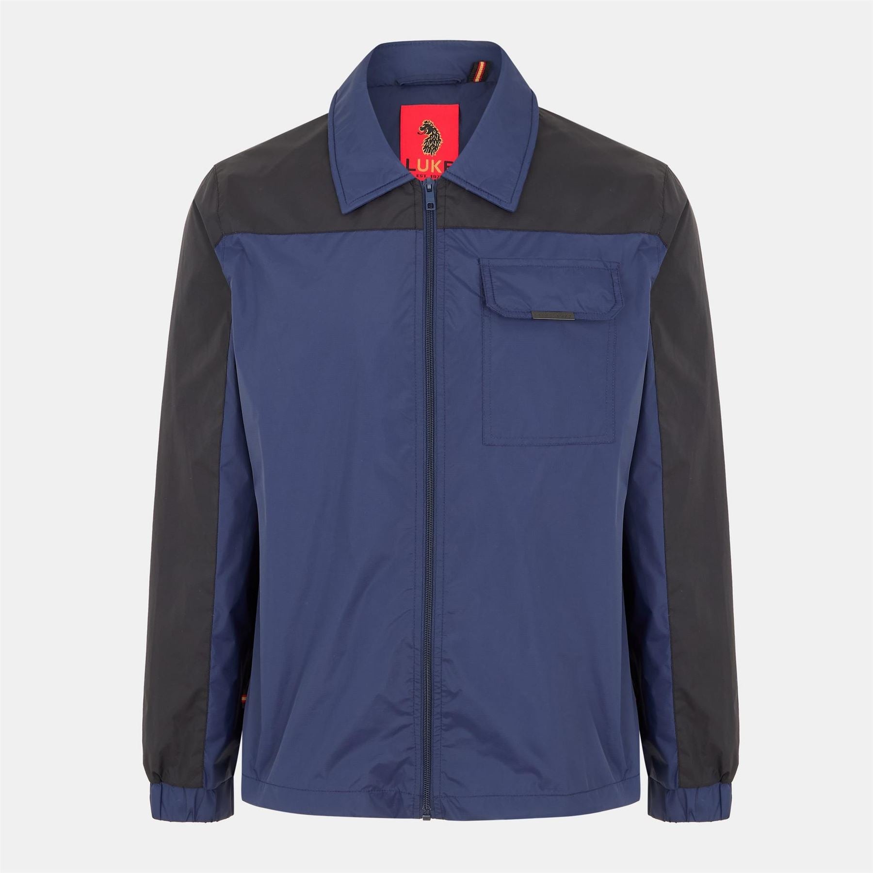 Luke Color Block Snap Button Ribbed Cuff Bomber Jacket