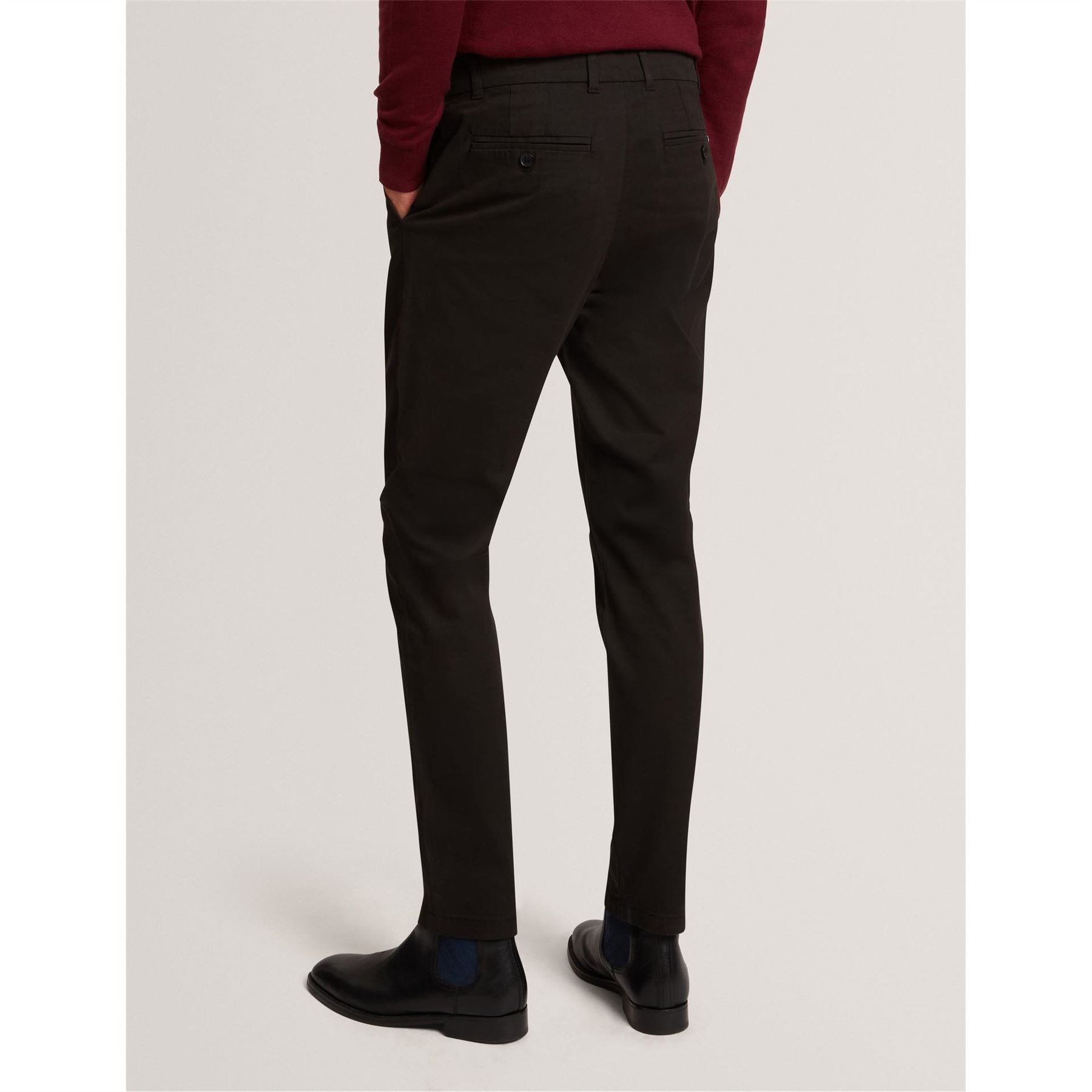 Ted Baker Solid Patterned Slim Chinos
