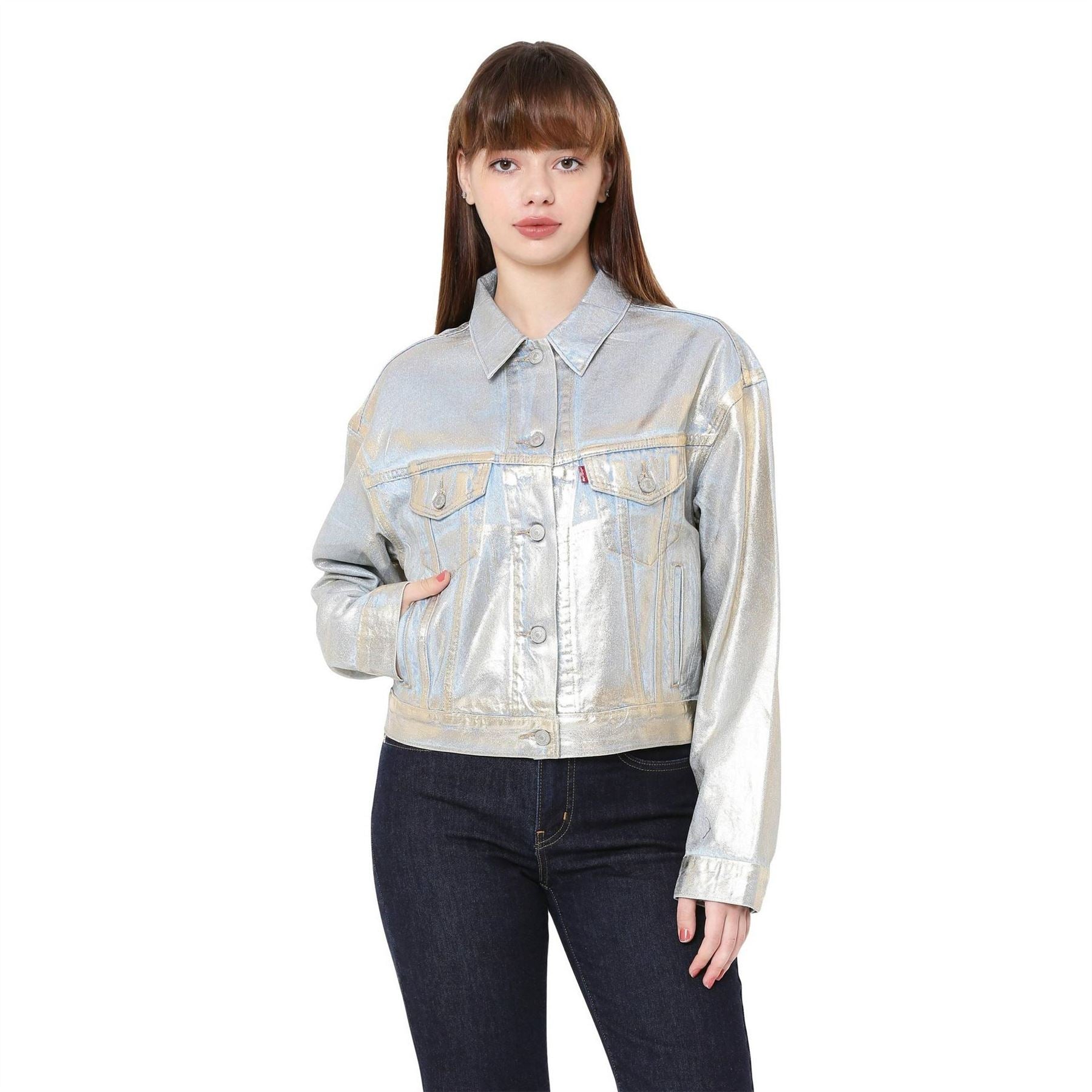 Levis Levis Shrunken No Pleat Optical Denim Jacket
