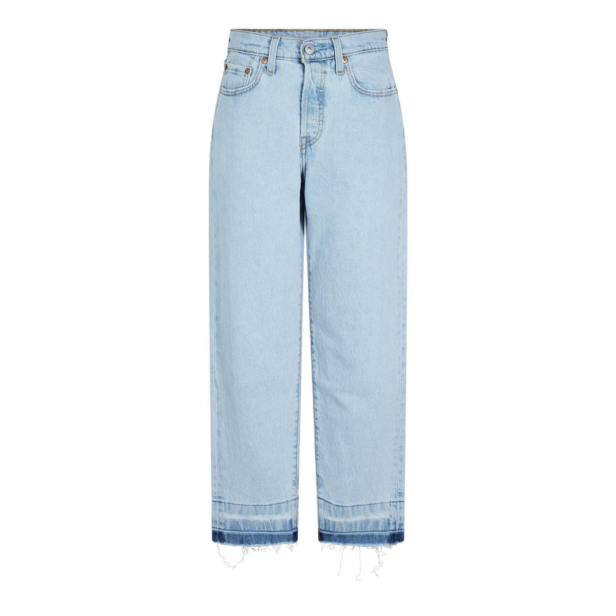 Levis 501 Cropped Mid Rise Cotton Straight Leg Jeans