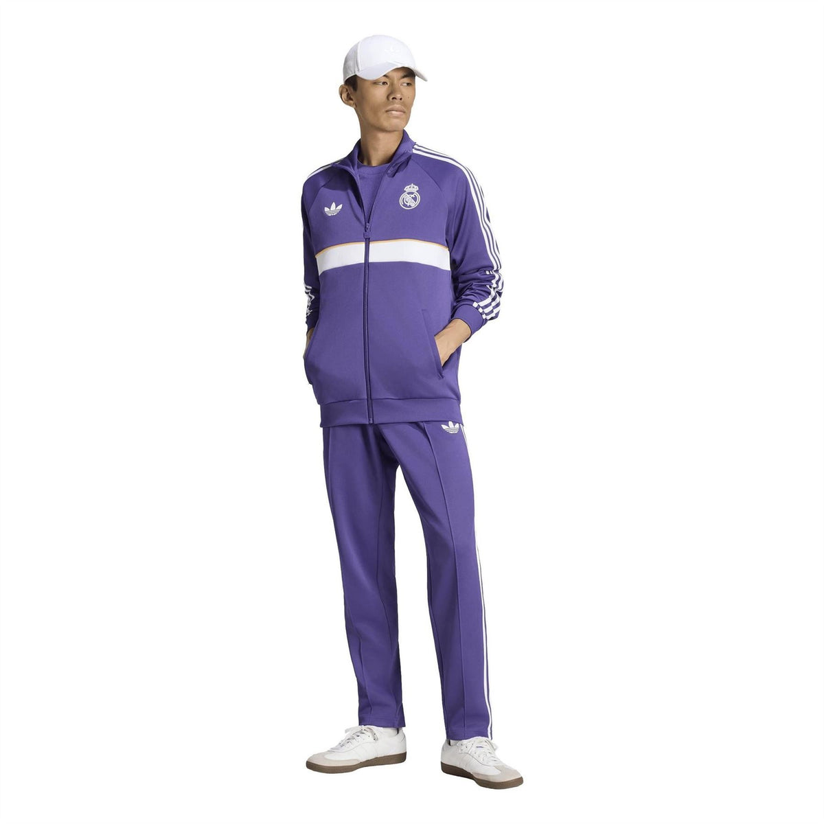adidas Og Real Madrid Long Sleeve Funnel Neck Tracksuit Top