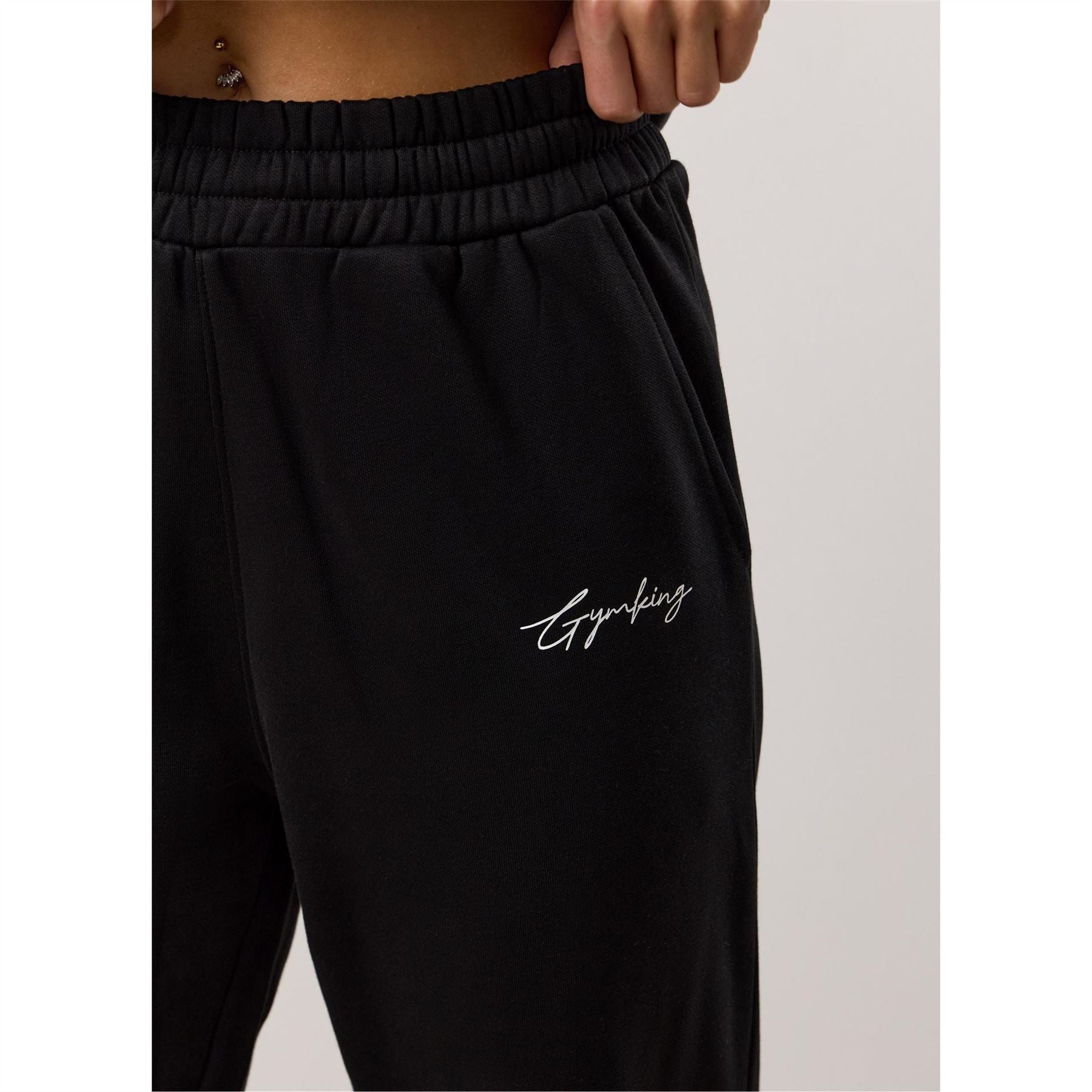 Gym King Reset High Waisted Cotton Open Hem Joggers