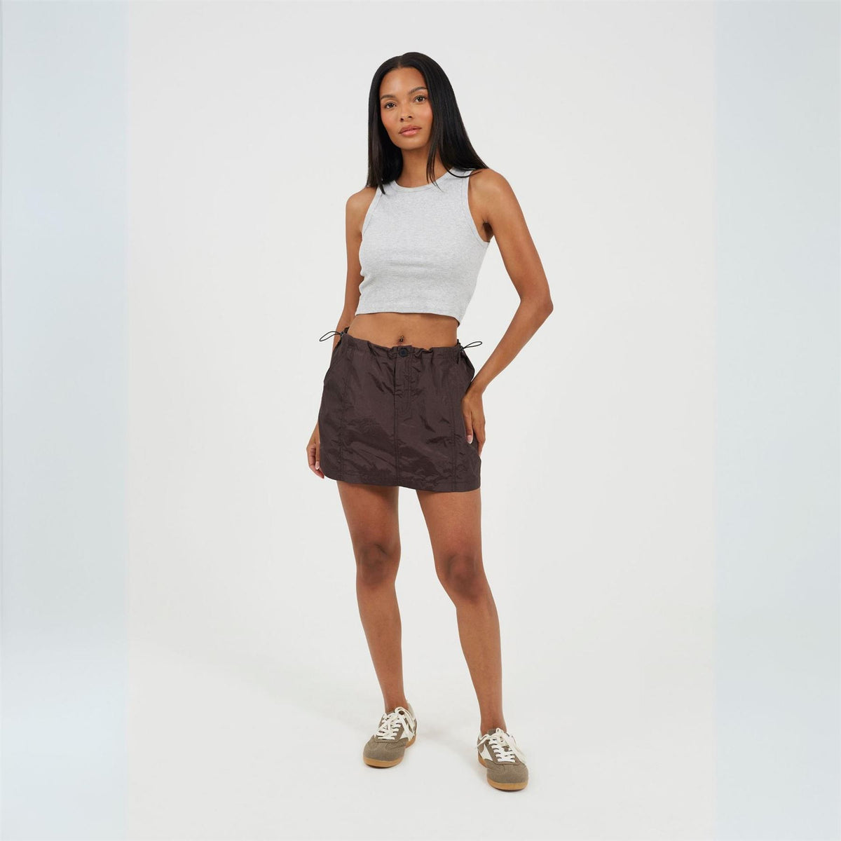 Brave Soul Womens Cargo Mini Skirt With Toggle Waist