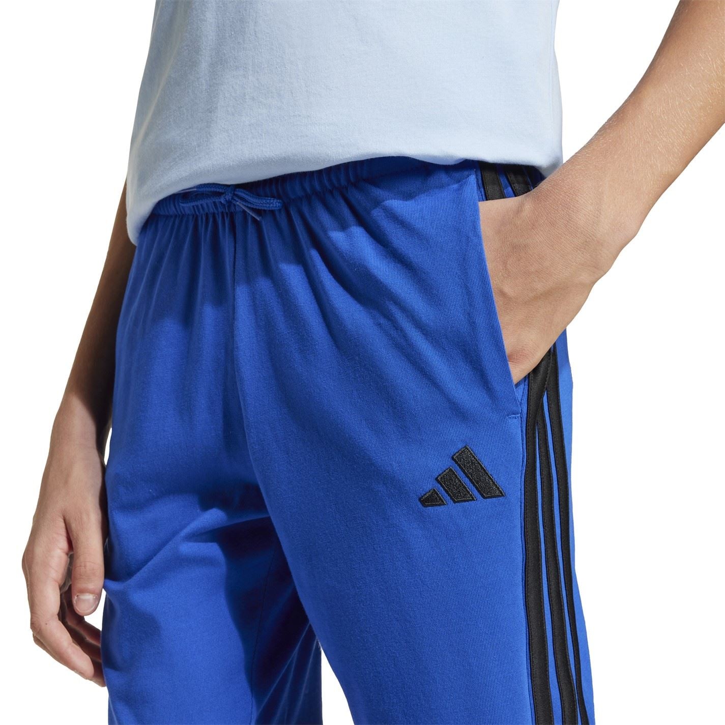 adidas Essentials 3 Stripe Jersey Short Juniors
