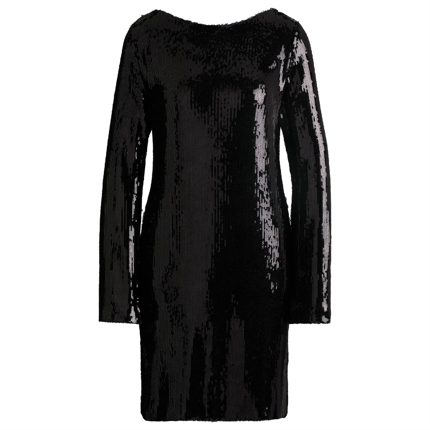Boss Emaxa Boat Neck Long Sleeve Knee Length Dress