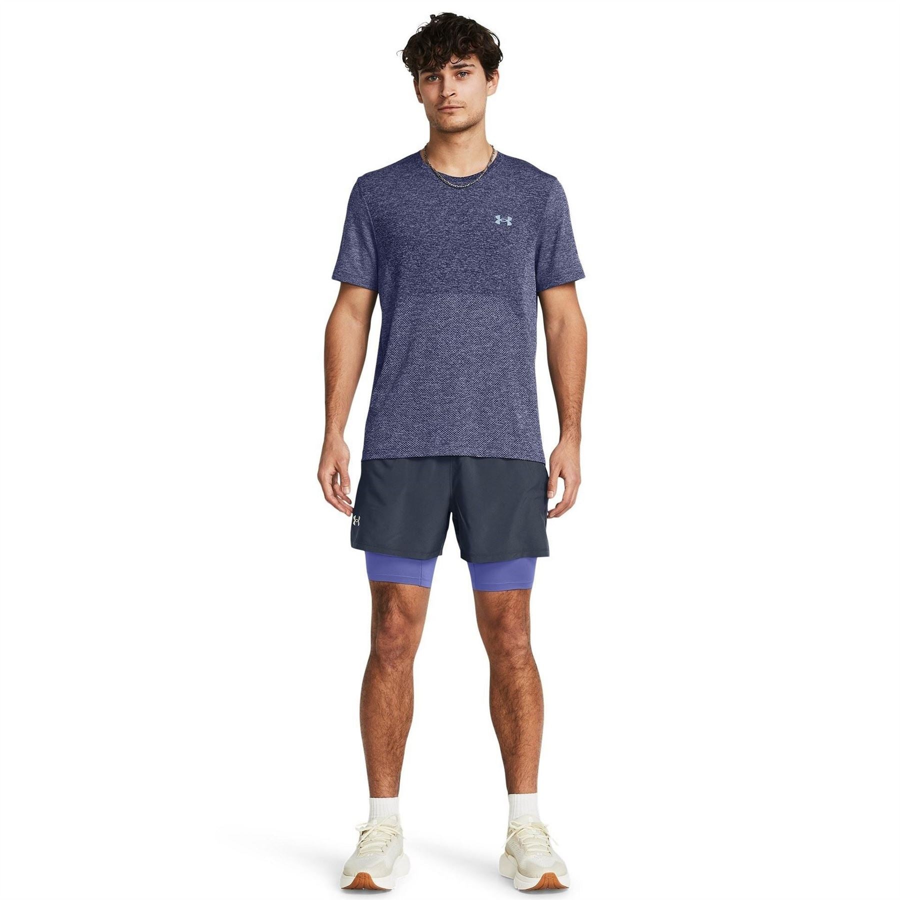 Under Armour Mens Armour Ua Launch 2 In 1 7 Shorts