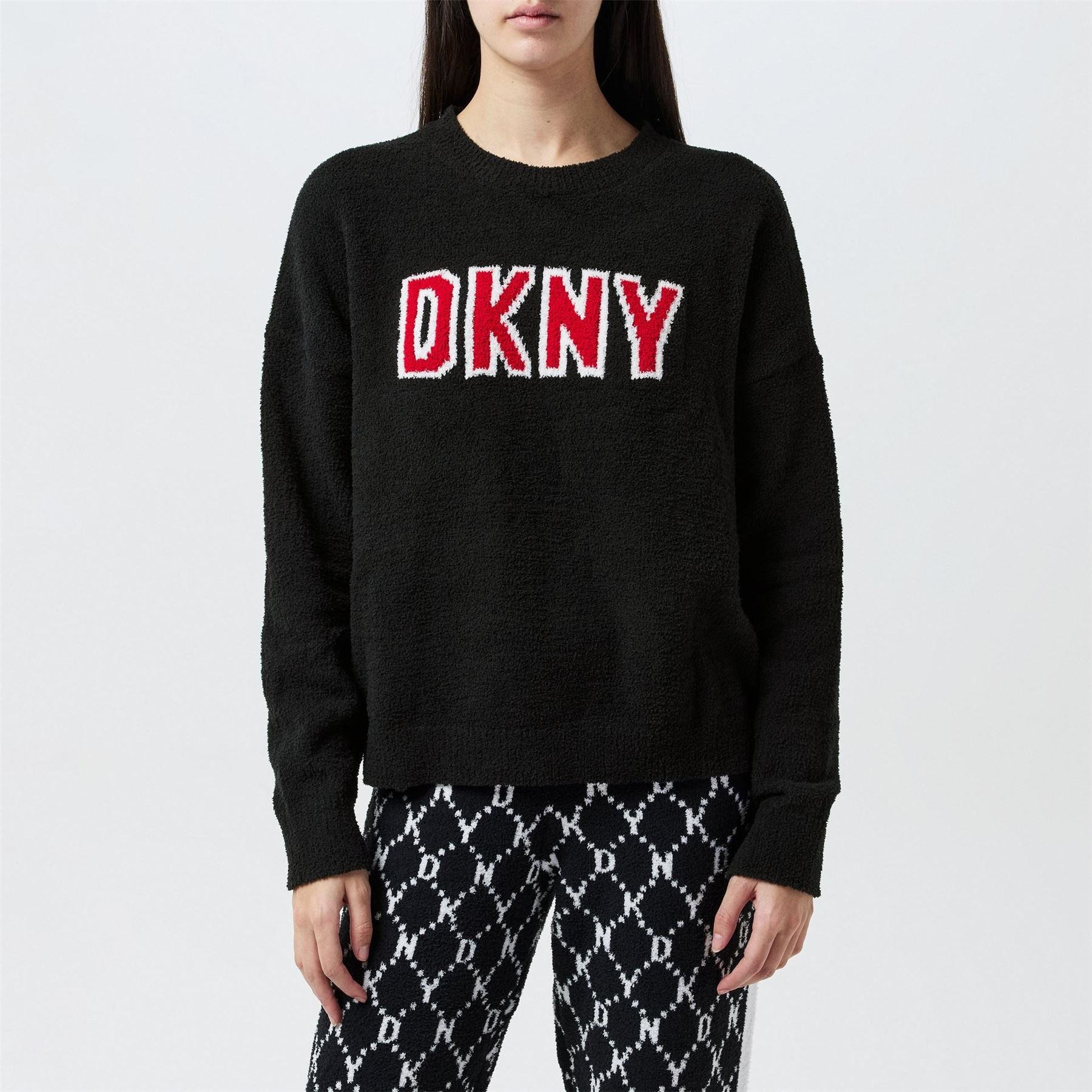 DKNY Geo Crew Neck Long Sleeve Pyjama Set