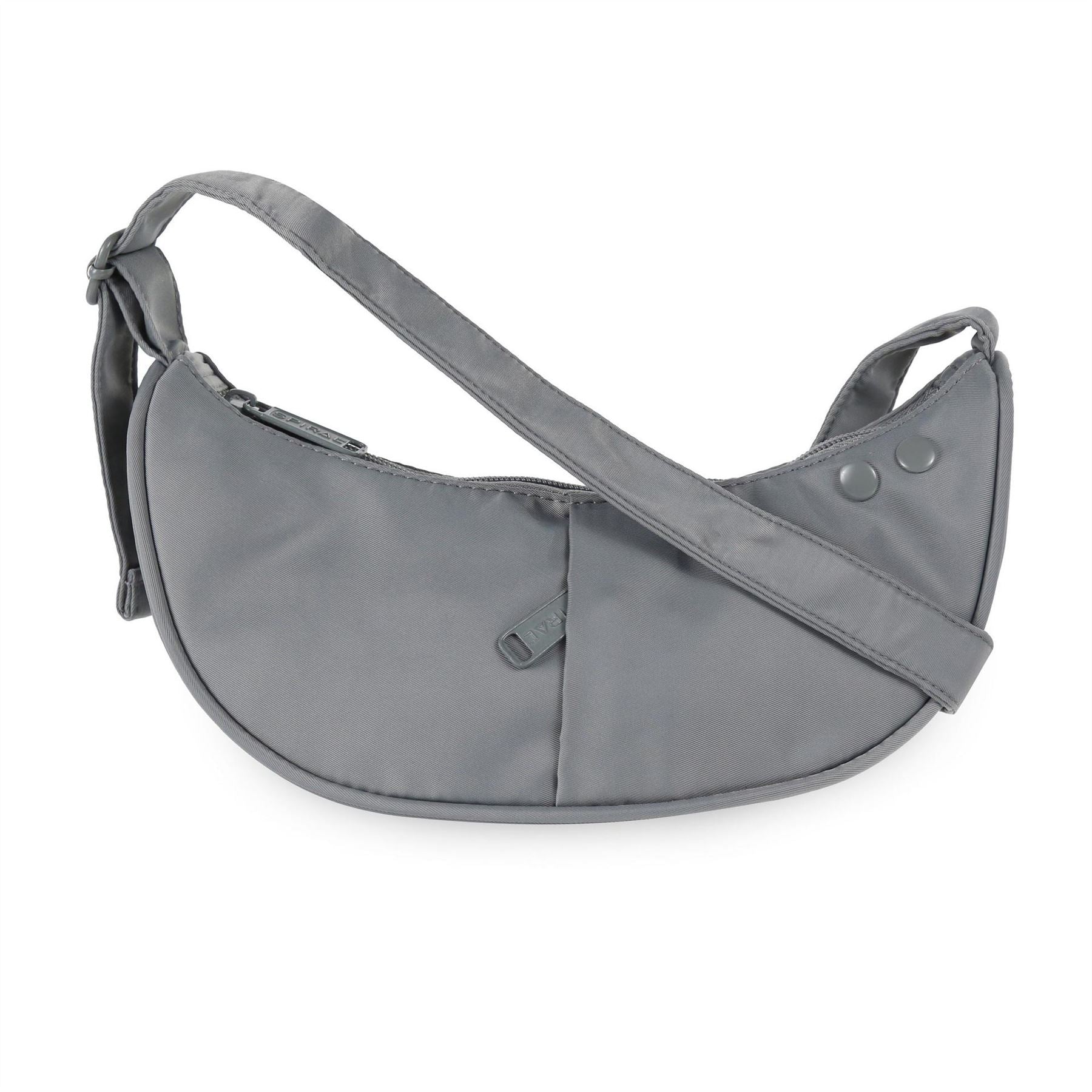 Spiral Cali Crescent Shape Cross Body Bag with Logo Patch
