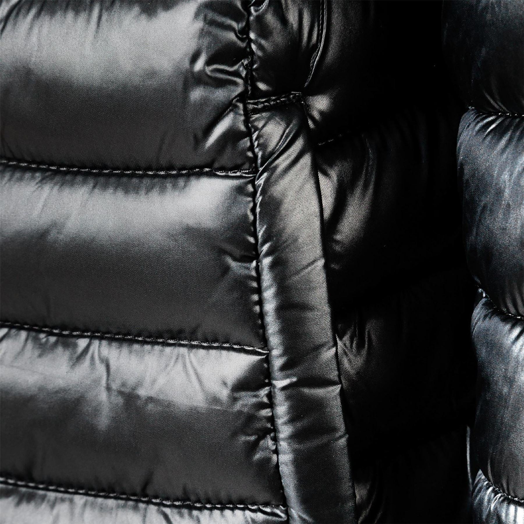 Minoti Girls Quilted Hooded Jacket Zip Fastening Black