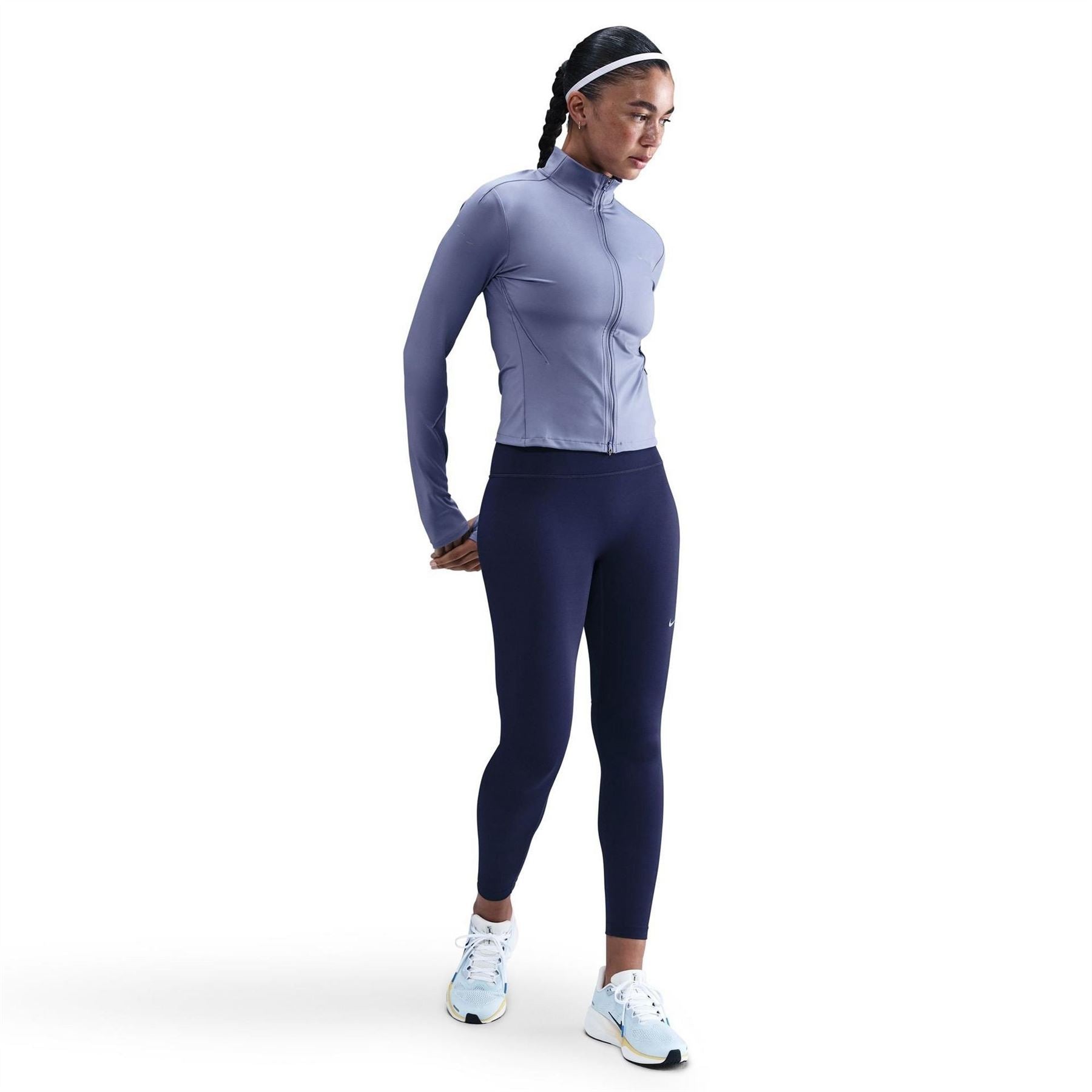 Nike Swift Reflective Accent Slim Fit Long Sleeve Thumb Hole Sleeve Top