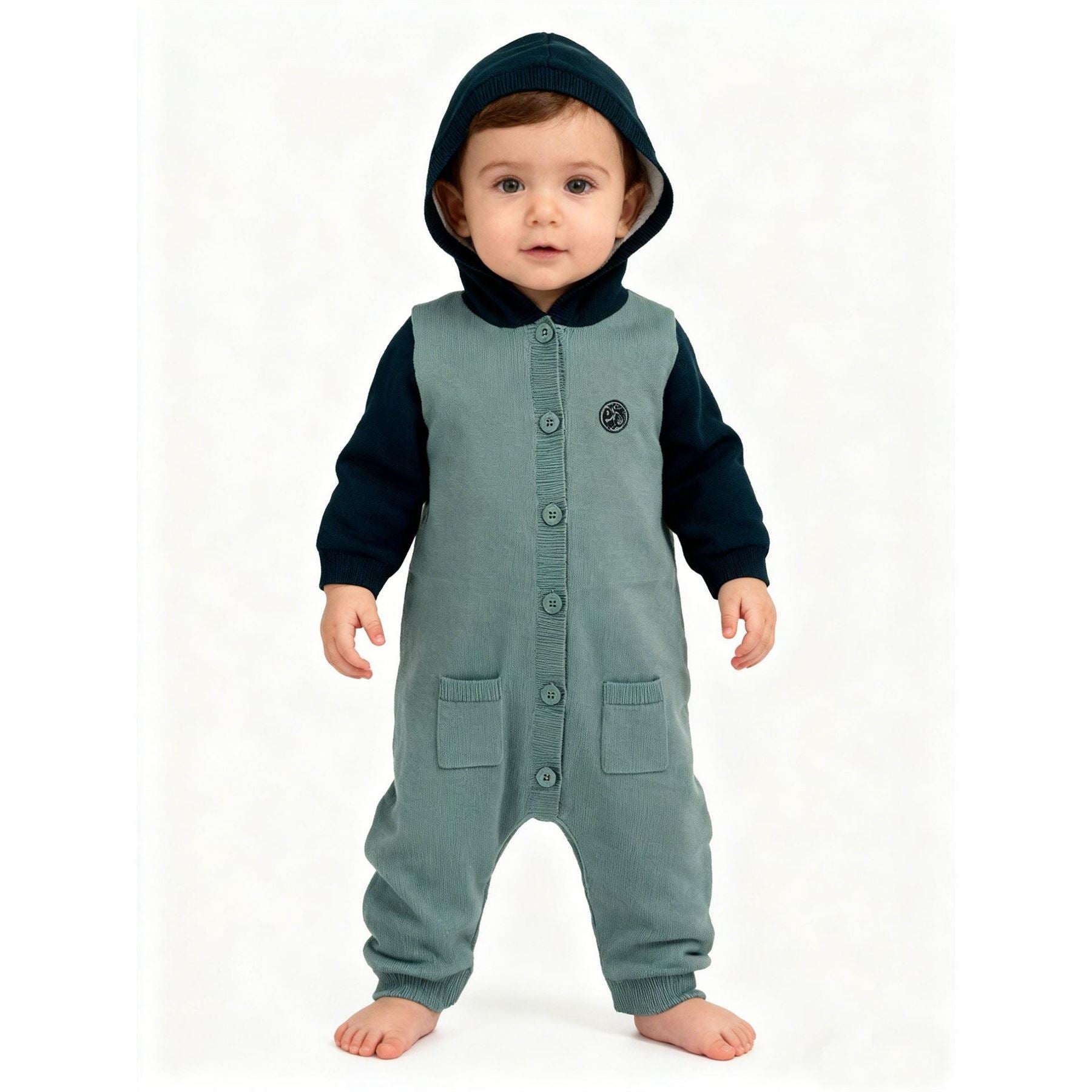 Pretty Green Cotton Long Sleeve Pram Suit