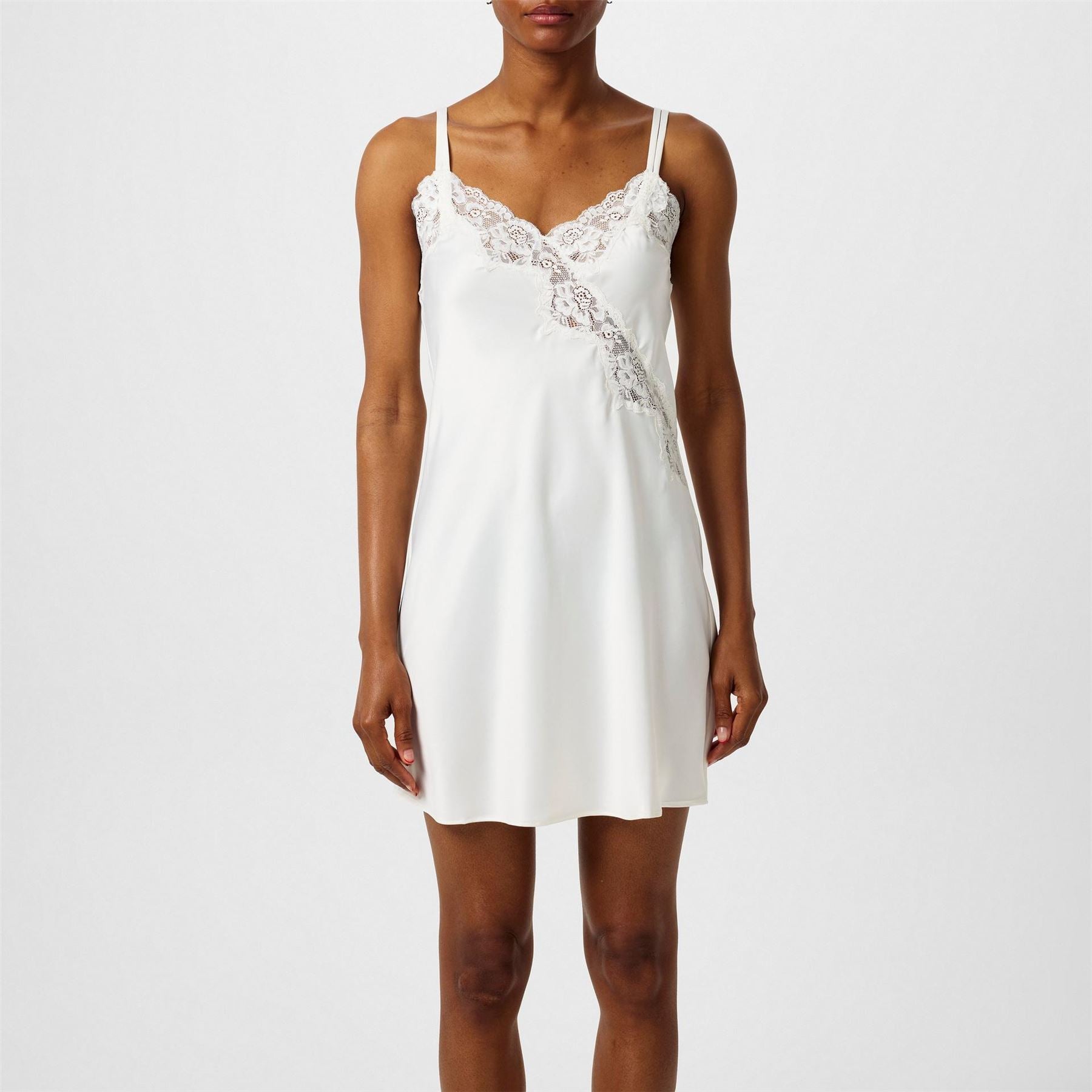 Lauren by Ralph Lauren Satin Lace Trim Chemise