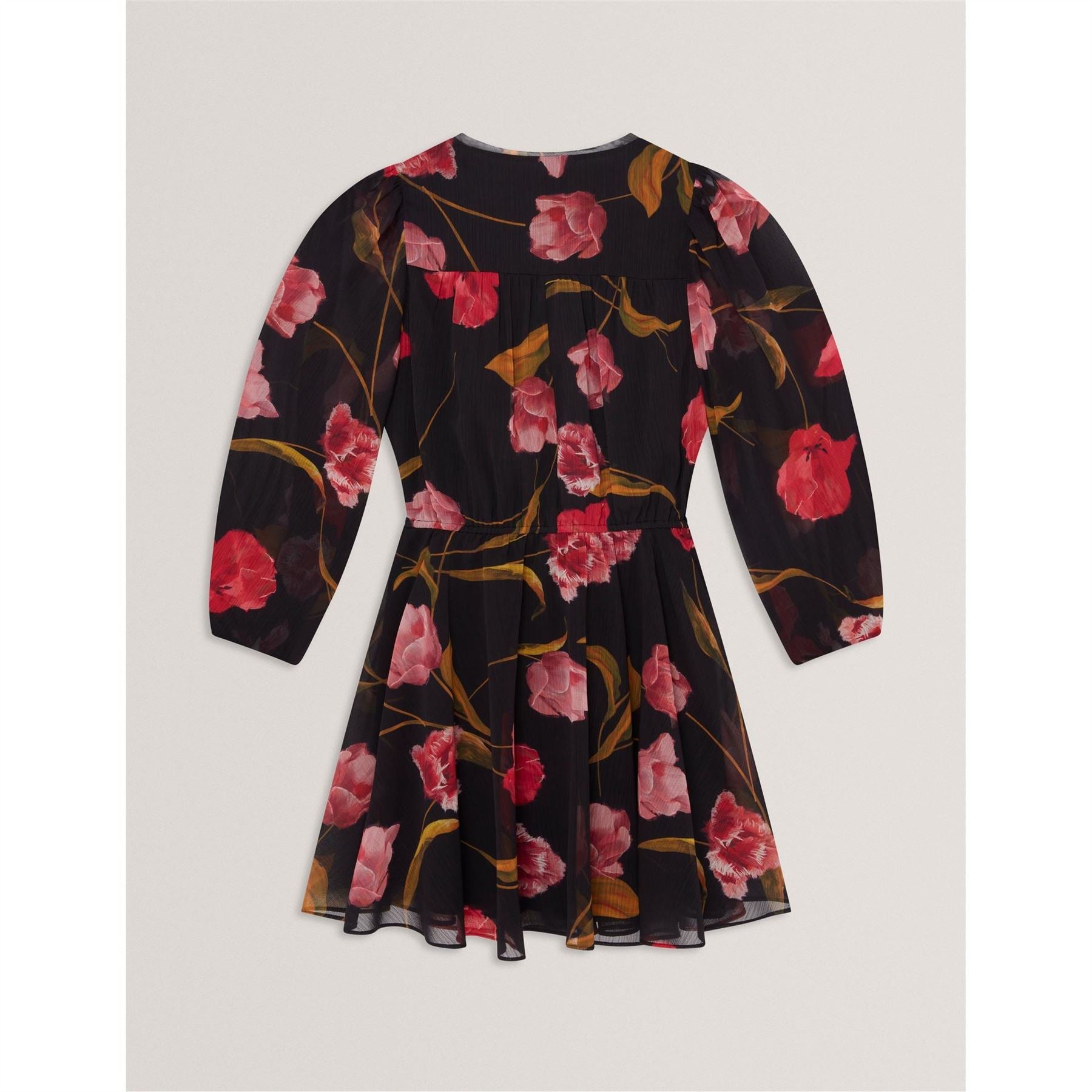 Ted Baker Woven V-Neck Three Quarter Sleeve Babydoll Dress