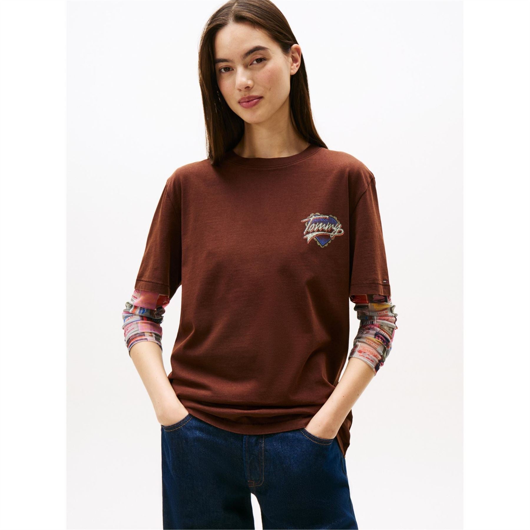 Tommy Jeans Heart Graphic Crew Neck Short Sleeve T-Shirt