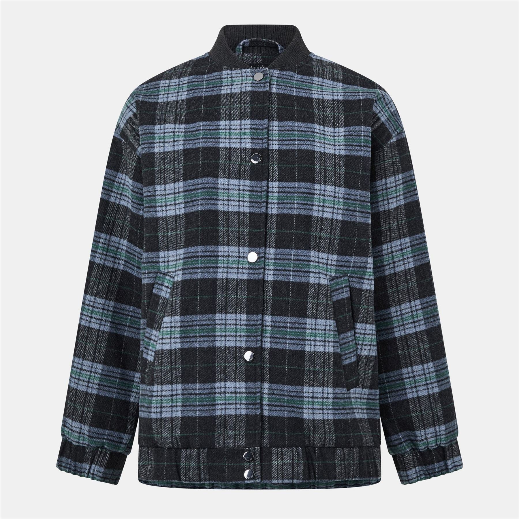 Nobodys Child Plaid Bomber Jacket with Ribbed Cuff