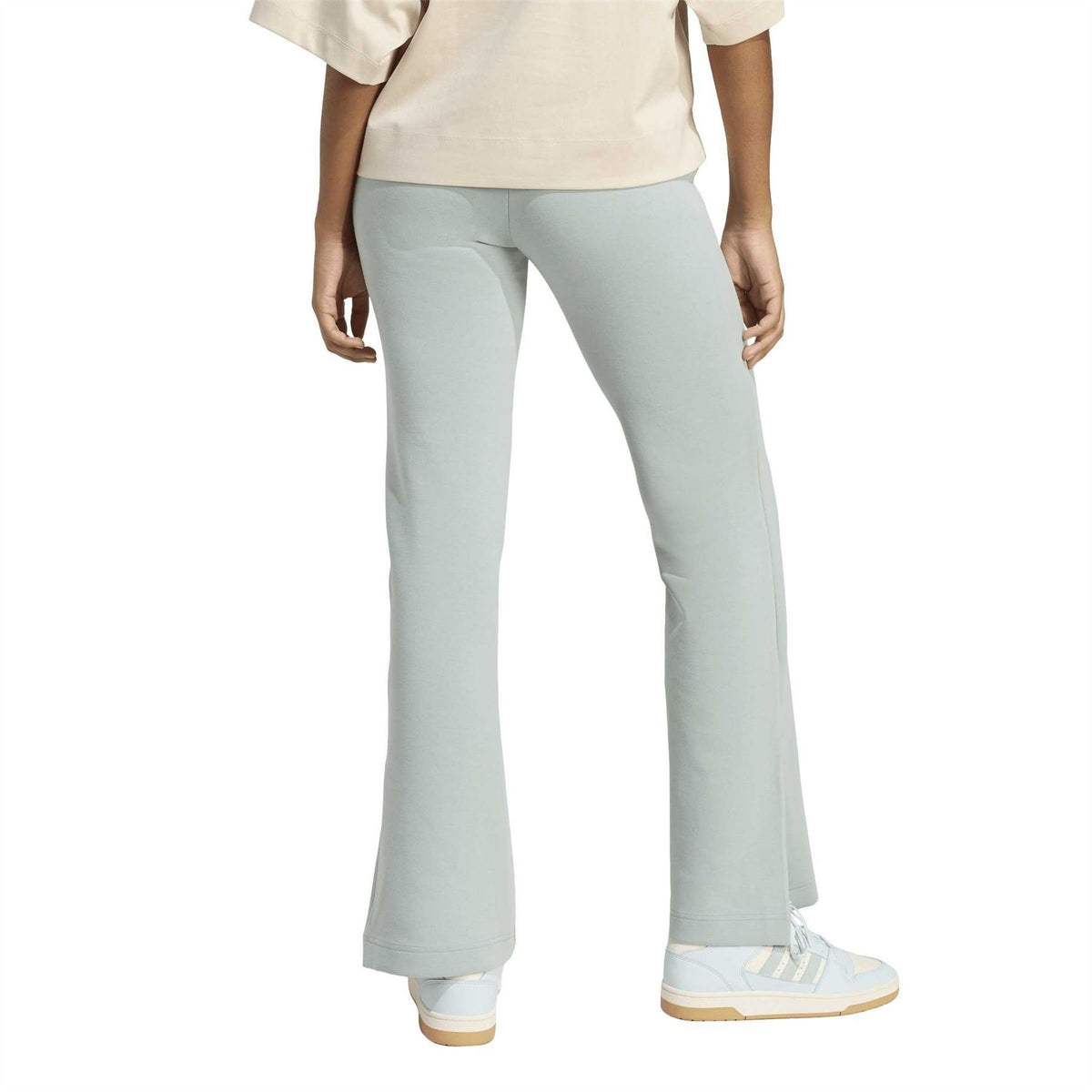 adidas Solid Mid Rise Slim Flared Joggers