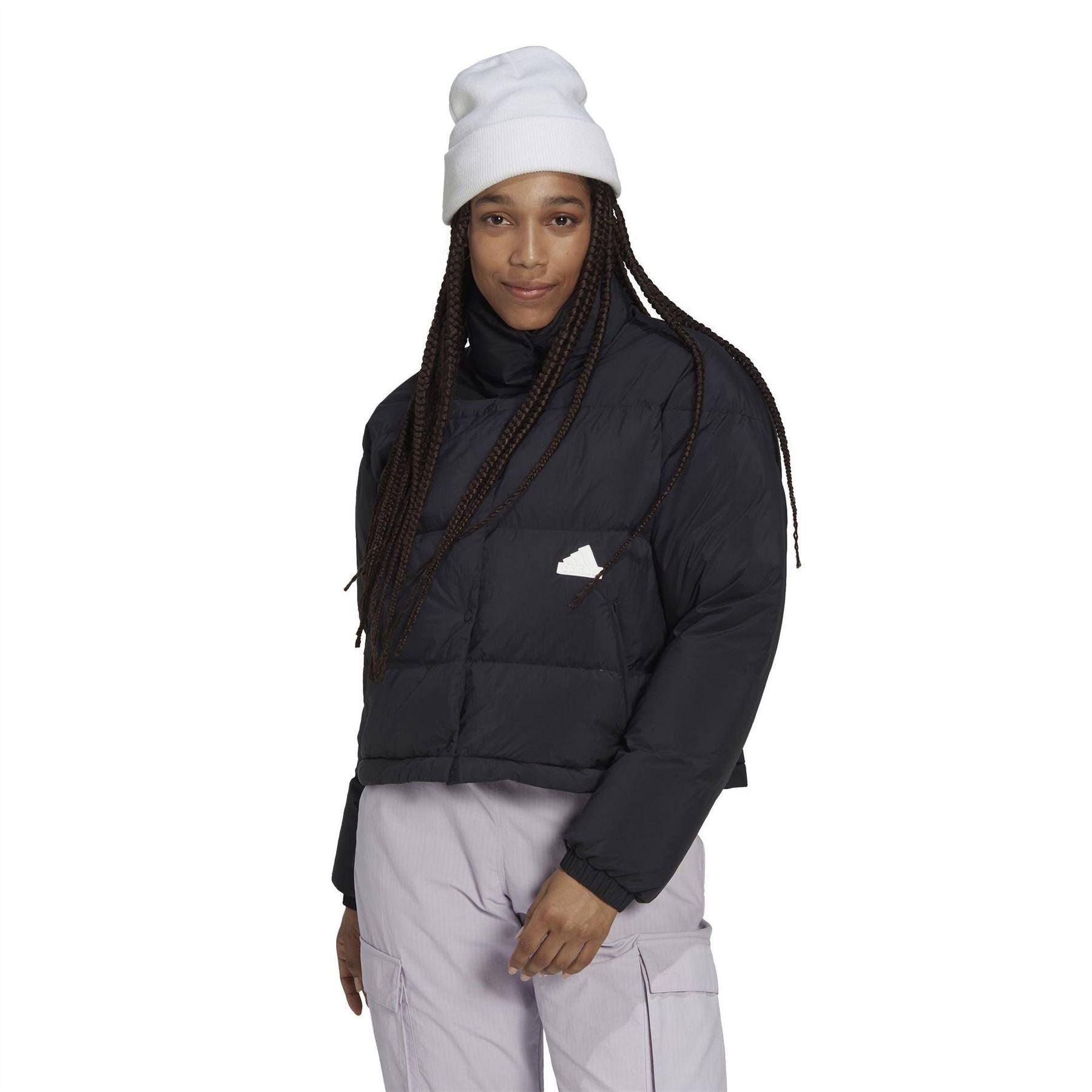 adidas High Neck Short Relaxed Fit Jacket