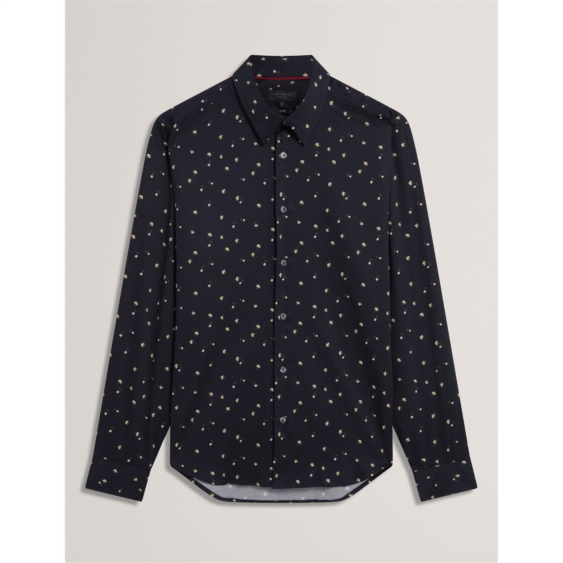 Ted Baker Floral Collared Neck Long Sleeve Slim Fit Shirt