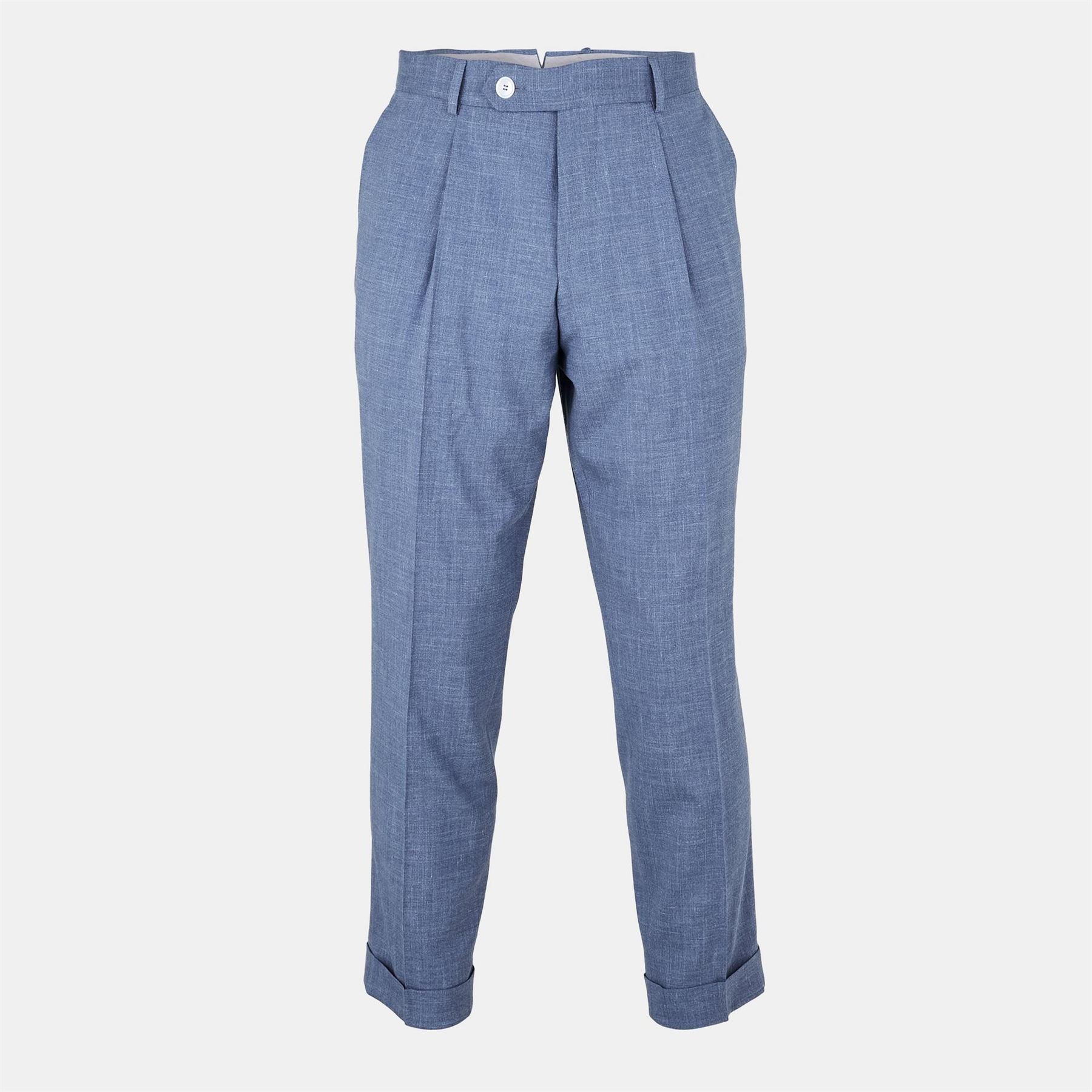 Boss Peet Solid Patterned Cuffed Trousers
