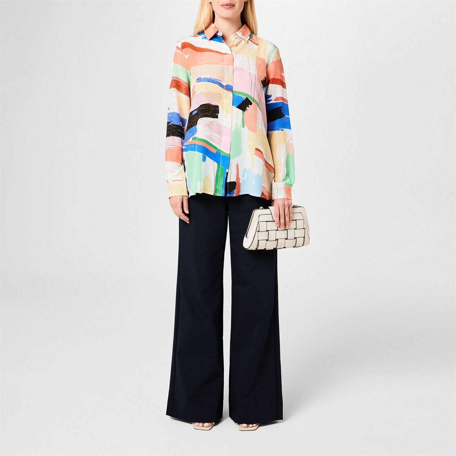 Marella Goccia Abstract Print Long Sleeve Patterned Shirt
