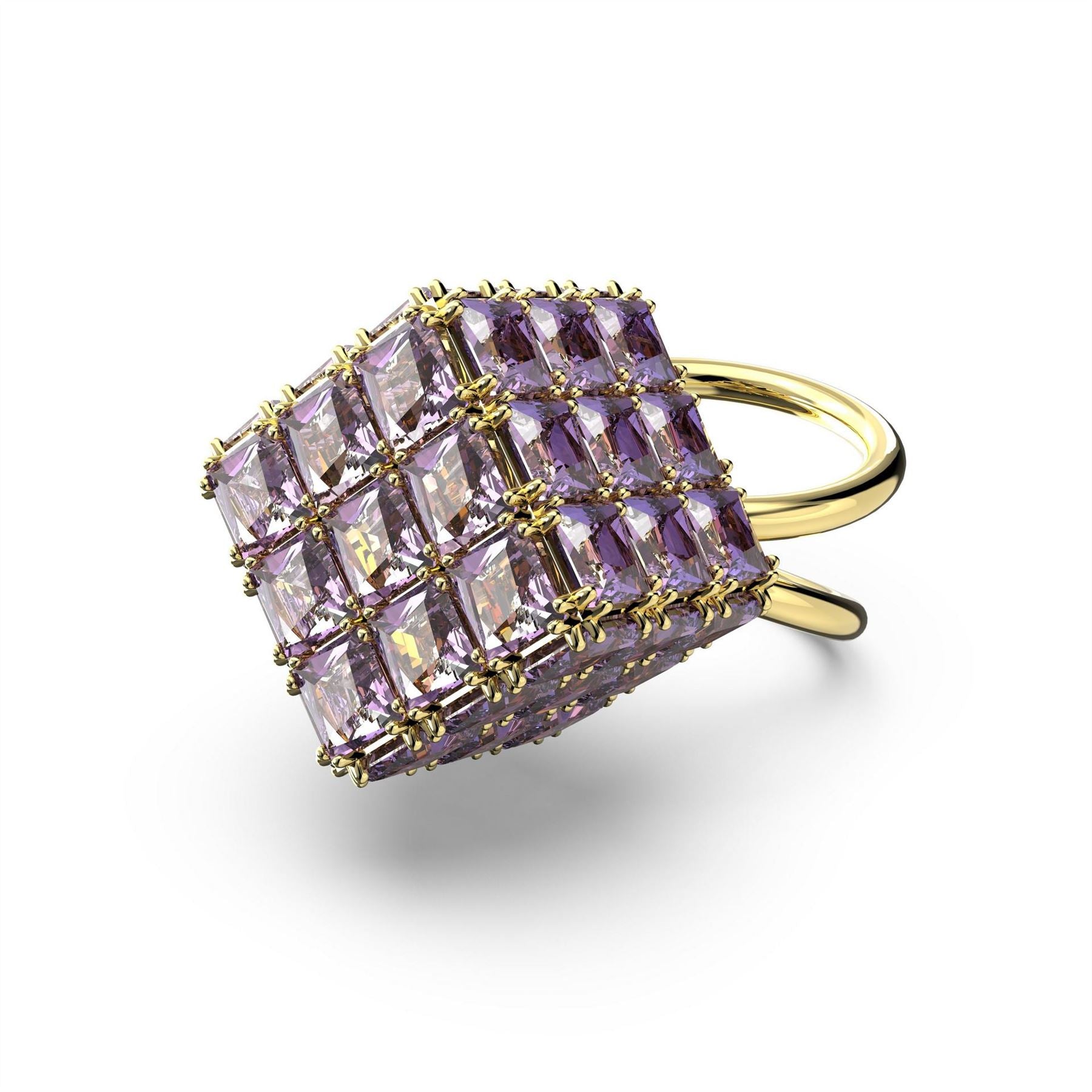 Swarovski Amethyst Band Ring with Crystal