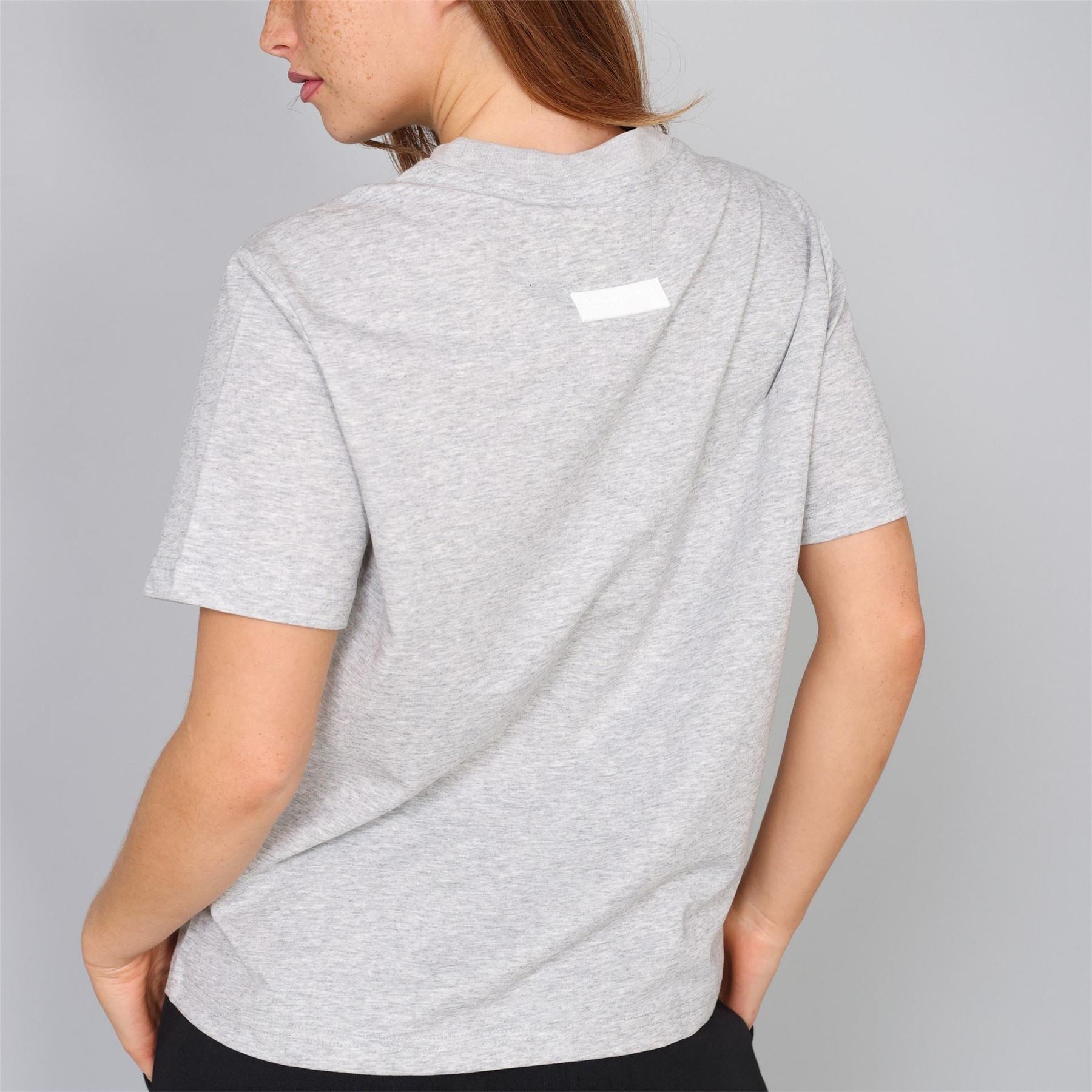Blank Essentials Lettering Crew Neck Ribbed Collar Short Sleeve Boyfriend T-Shirt