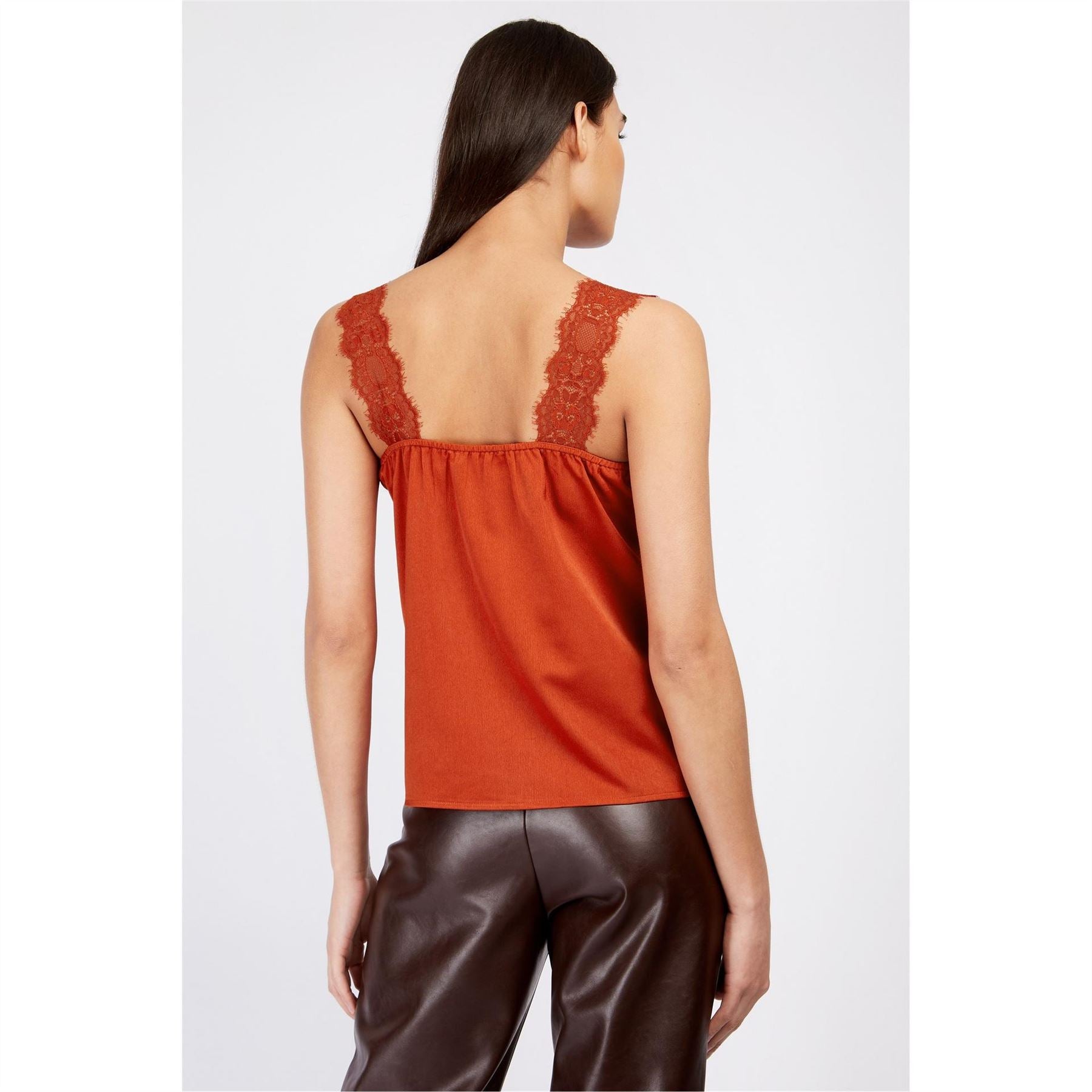 Little Mistress Lace Trim Camisole Top