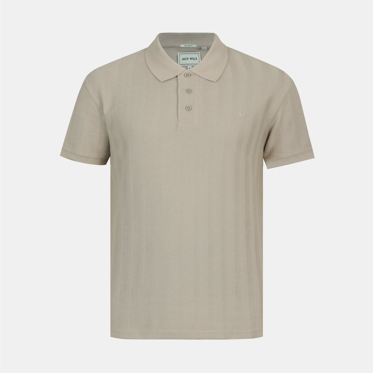 Jack Wills Herringbone Cotton Short Sleeve Polo Shirt