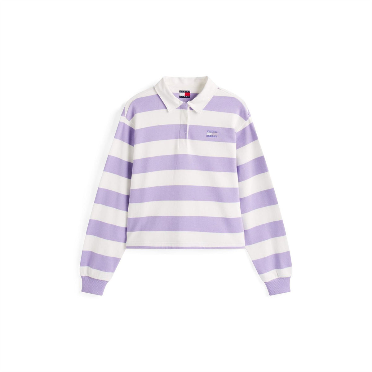 Tommy Jeans Badge Embroidered Cropped Long Sleeve Athletic Top