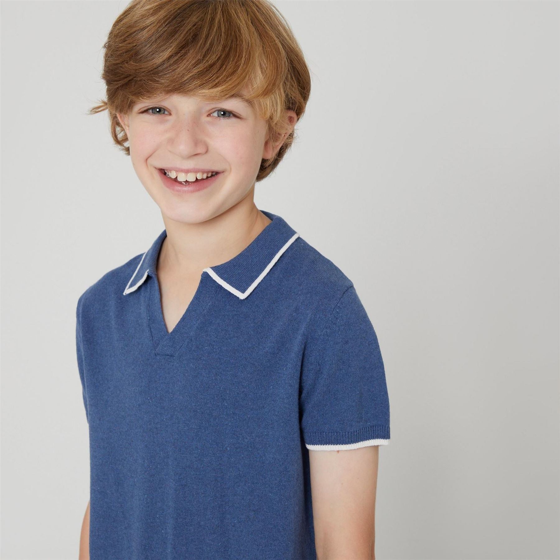 Studio Knitted Short Sleeve Polo Juniors