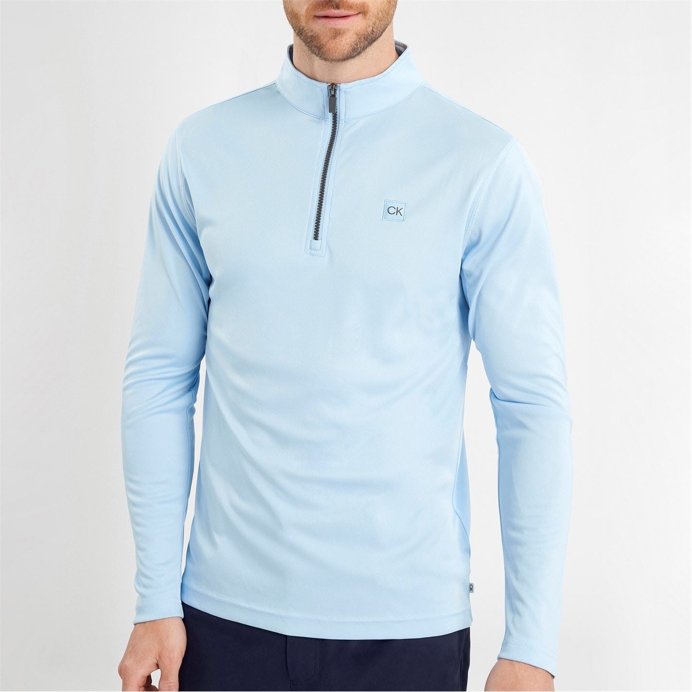 Calvin Klein Golf Regular Fit Zip Neck Long Sleeve Sweatshirt