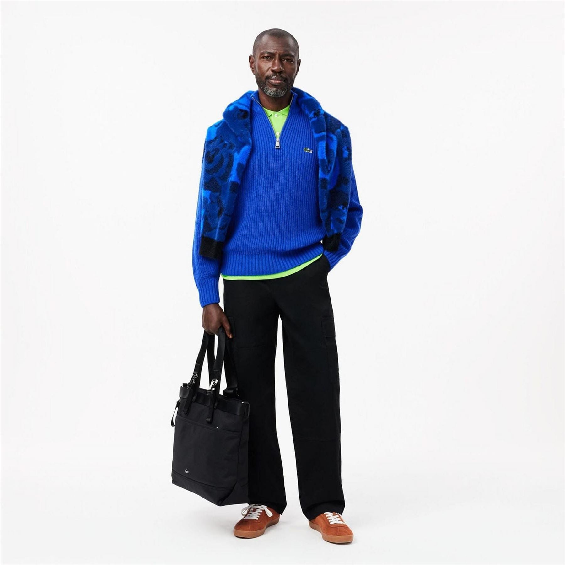 Lacoste High Neck Carded Wool Sweater